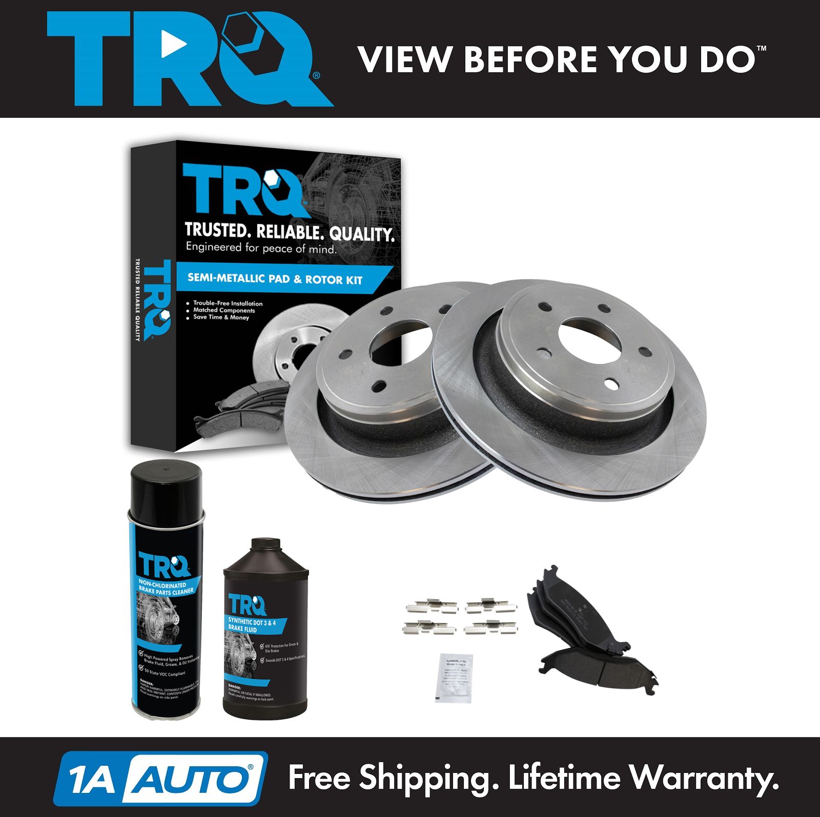 <b>Dot 3 & 4 Semi-Metallic Brake Pad & Rotor Kit</b>