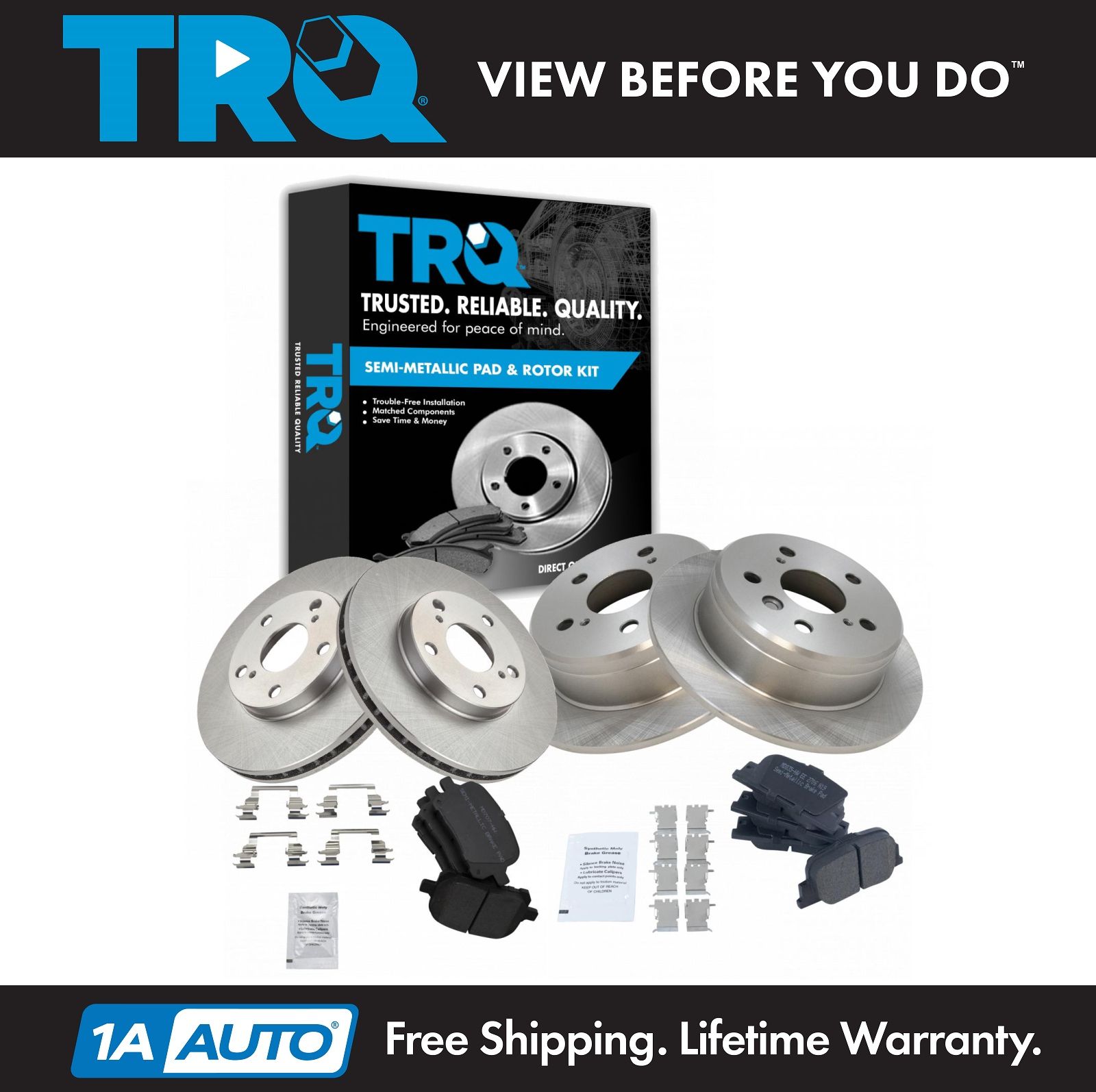 <b>Semi-Metallic Brake Pad & Rotor Kit</b>
