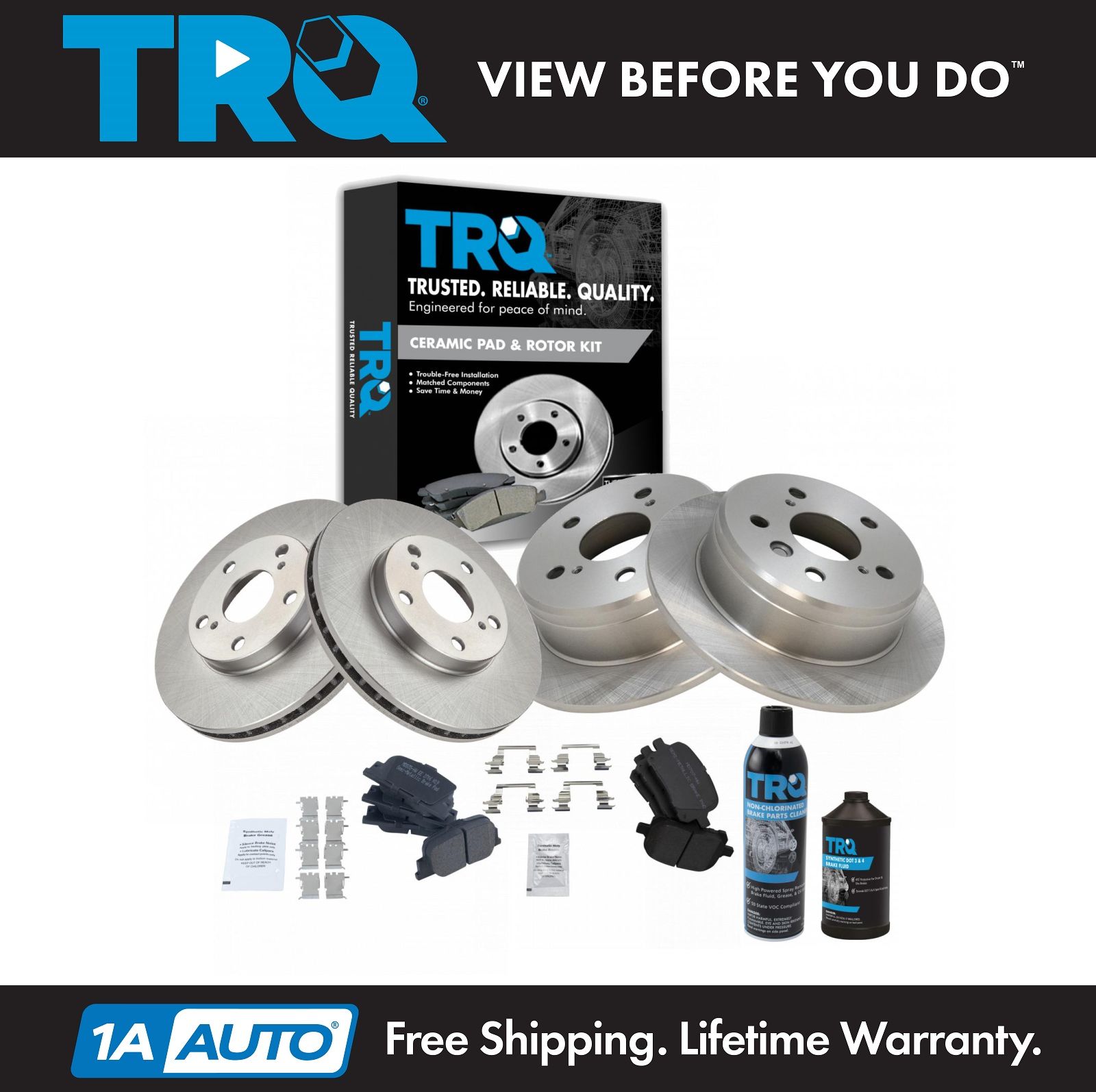 <b>Dot 3 & 4 Semi-Metallic Brake Pad & Rotor Kit</b>