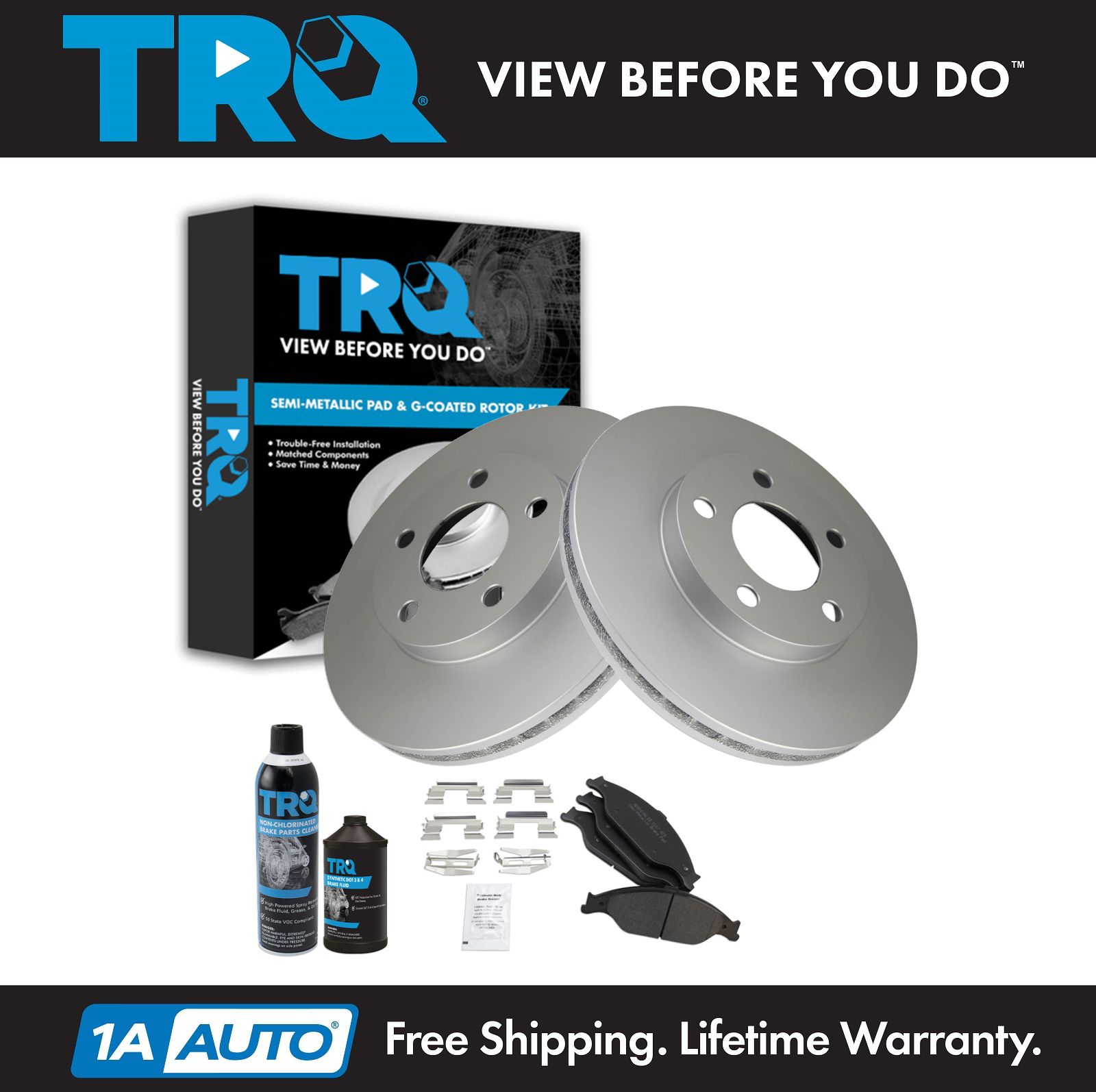 <b>Dot 3 & 4 Semi-Metallic Brake Pad & Rotor Kit</b>