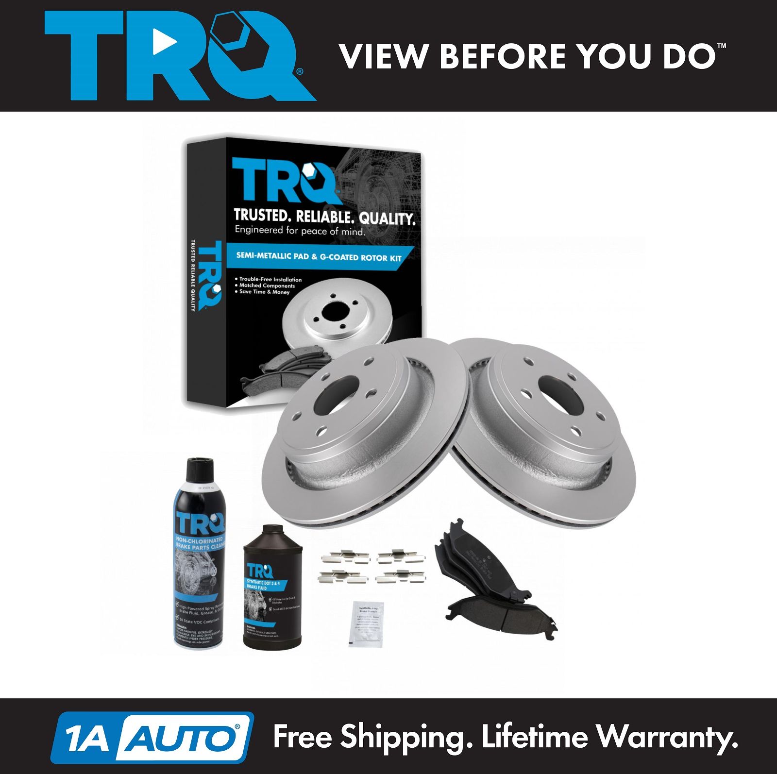 <b>Dot 3 & 4 Semi-Metallic Brake Pad & Rotor Kit</b>