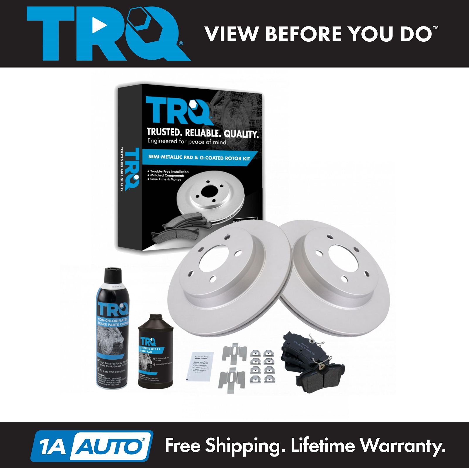 <b>Dot 3 & 4 Semi-Metallic Brake Pad & Rotor Kit</b>