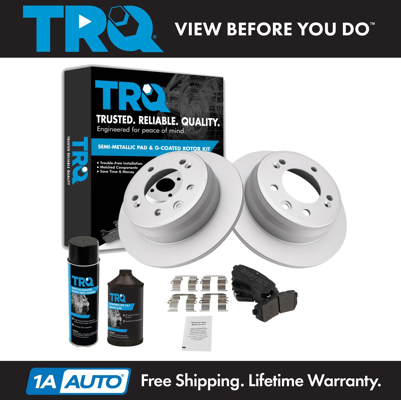 <b>Dot 3 & 4 Semi-Metallic Brake Pad & Rotor Kit</b>