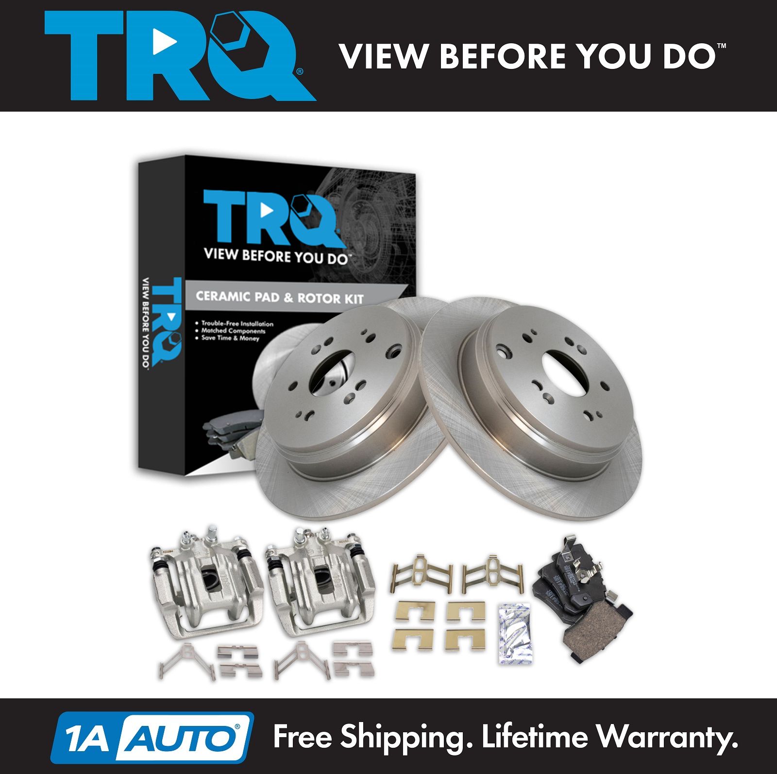 Brakesparts Depot Front & Rear Brake Kit (For 2007-2016 Honda CR-V 2010-2012 Acura RDX) Geomet Coated Disc Brake Rotors SemiMetallic Brake Pads, Brake Kits - Canada