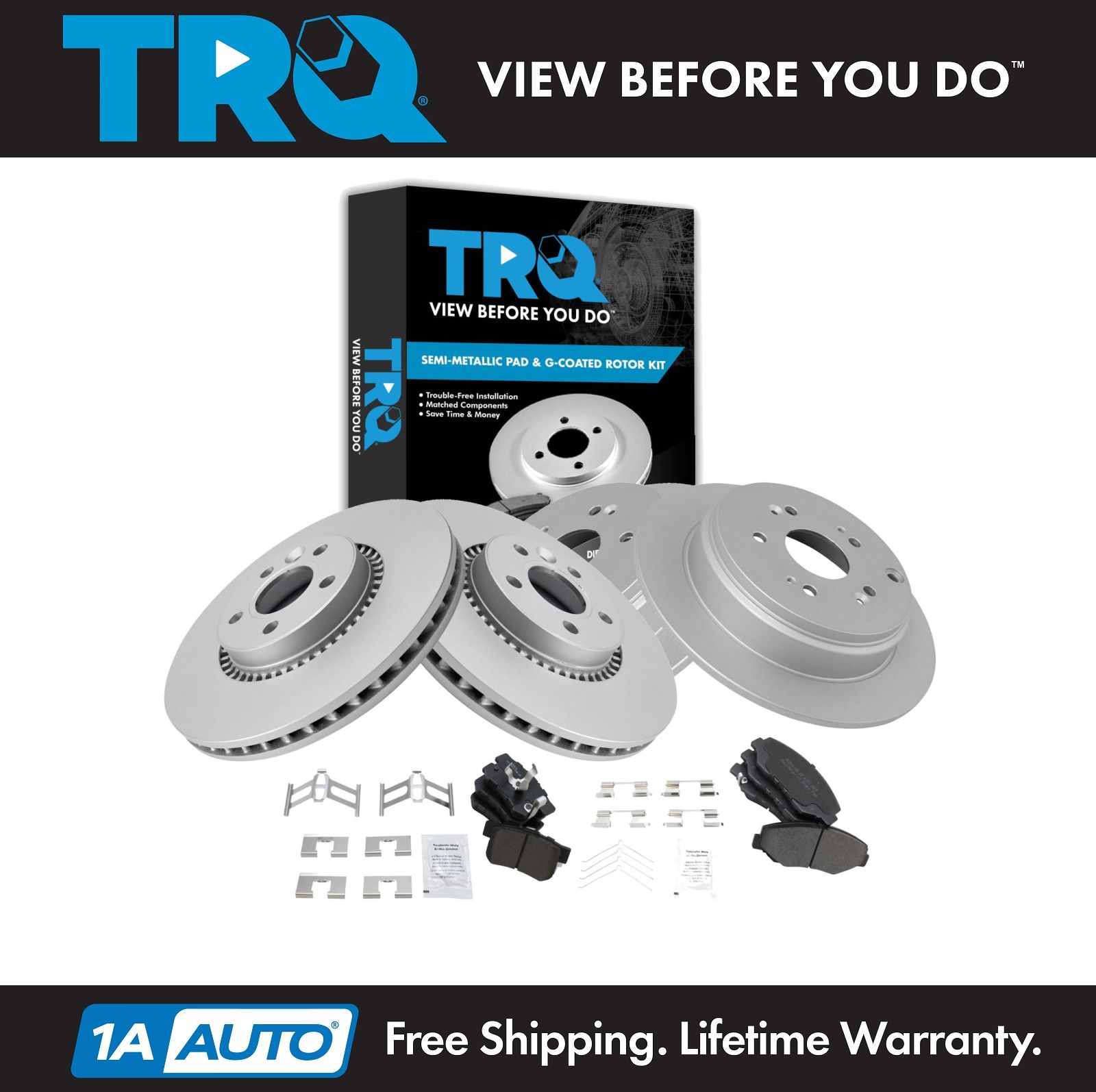 <b>Semi-Metallic Brake Pad & Rotor Kit</b>