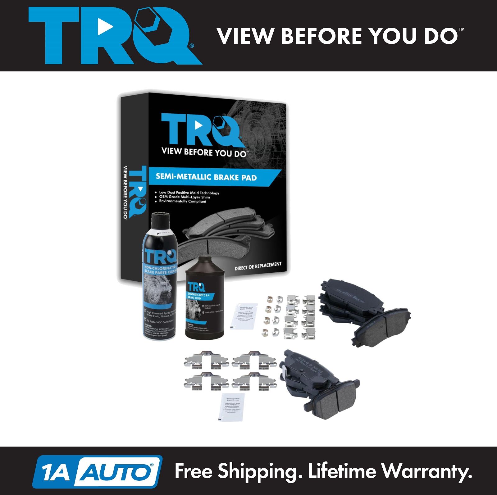 <b>Dot 3 & 4 4 Piece Kit Semi-Metallic Brake Pads</b>