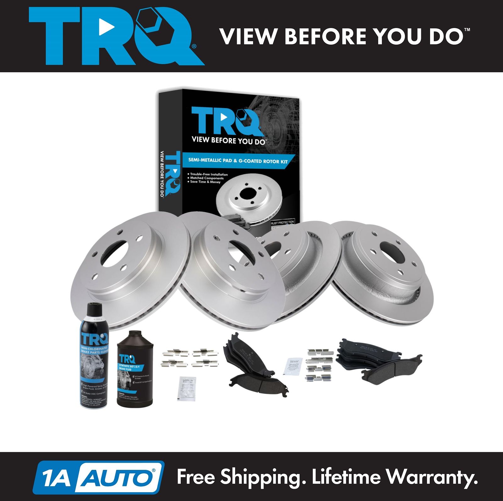 <b>Dot 3 & 4 Semi-Metallic Brake Pad & Rotor Kit</b>