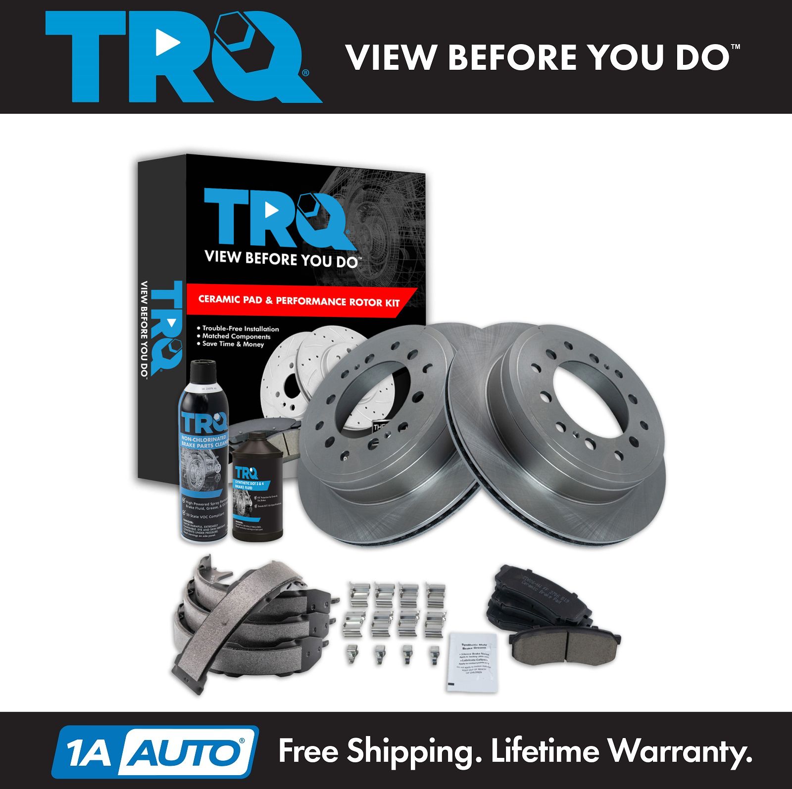 <b>Dot 3 & 4 Ceramic Brake Pad & Rotor Kit</b>