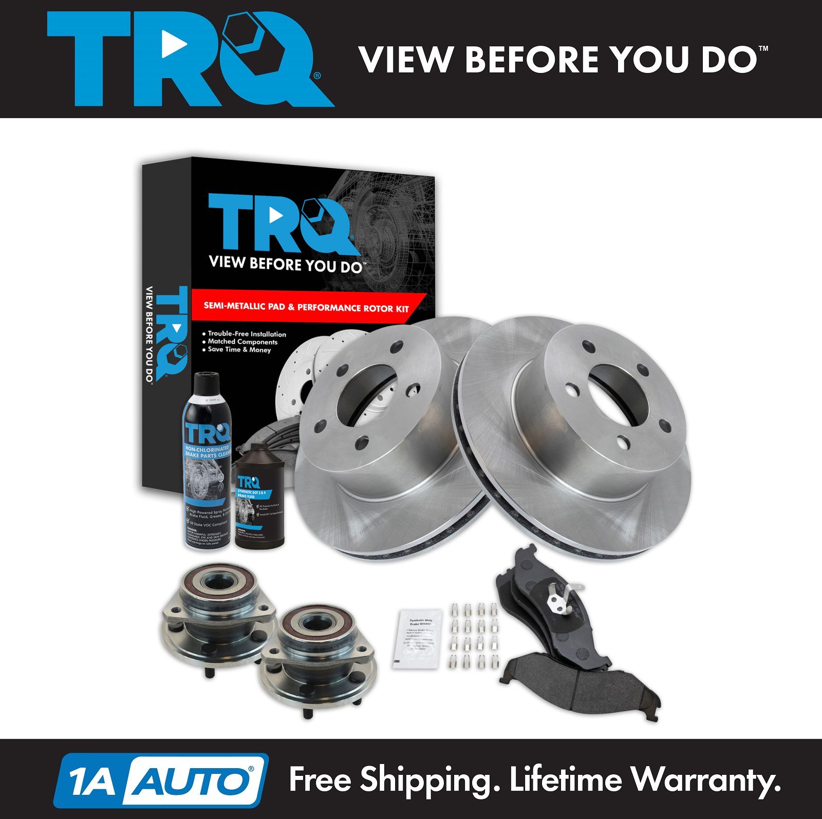 <b>Dot 3 & 4 Semi-Metallic Brake Pad & Rotor Kit</b>
