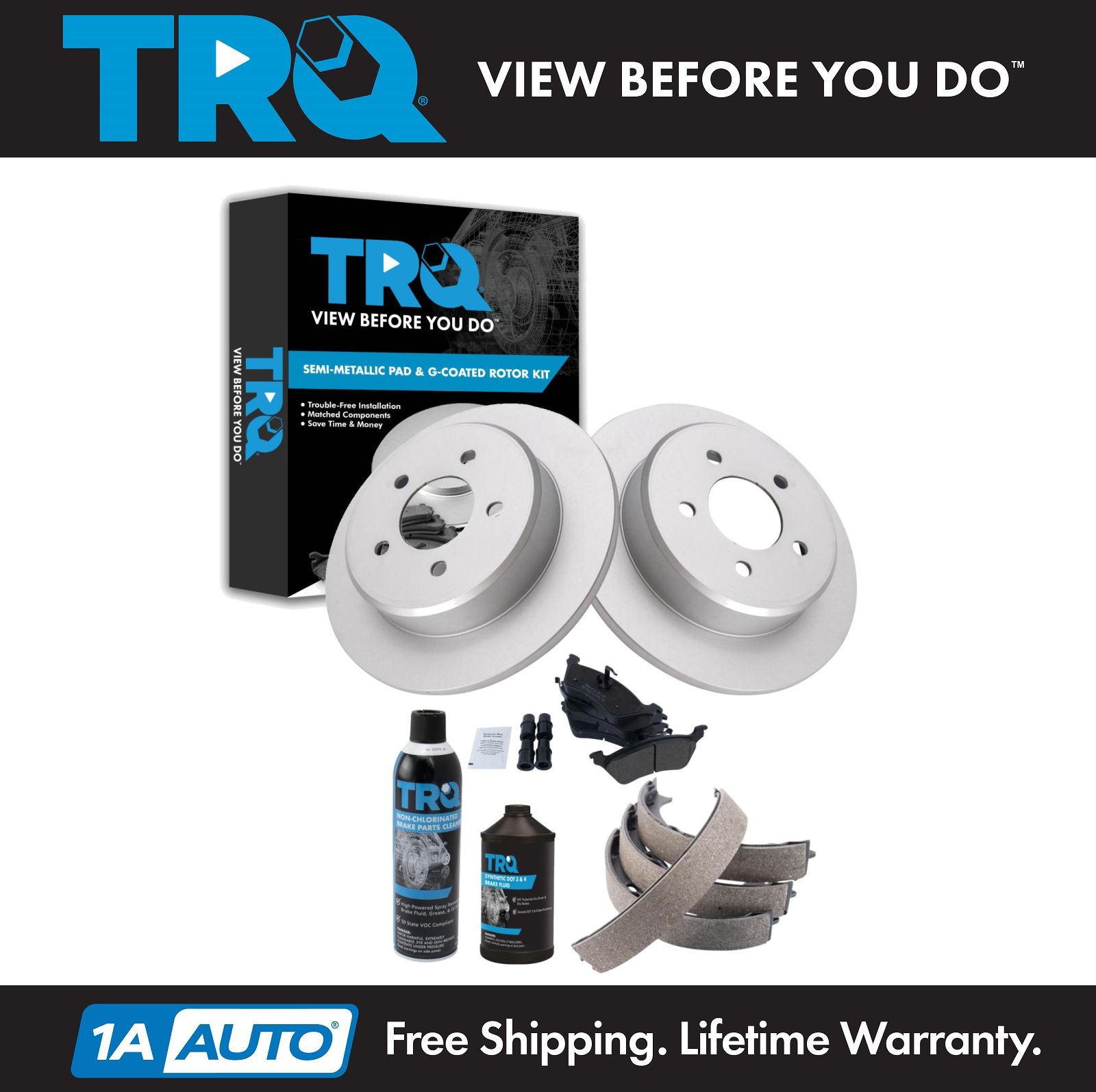 <b>Dot 3 & 4 Semi-Metallic Brake Pad & Rotor Kit</b>