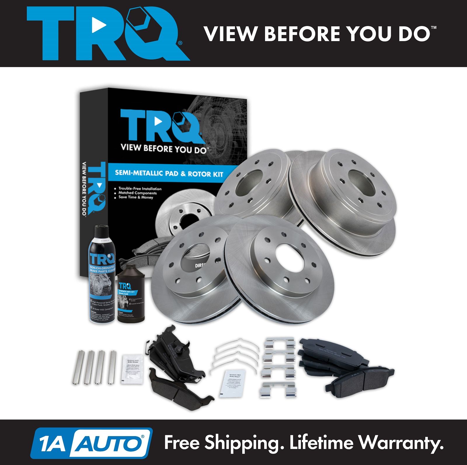 <b>Dot 3 & 4 Semi-Metallic Brake Pad & Rotor Kit</b>