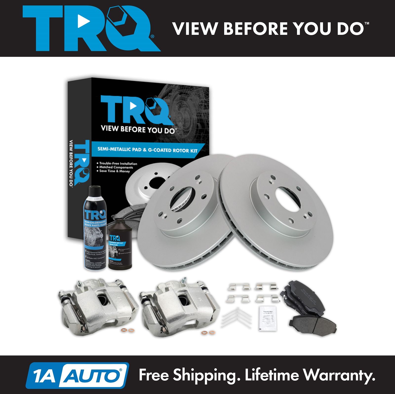 <b>Dot 3 & 4 Semi-Metallic Brake Pad & Rotor Kit</b>