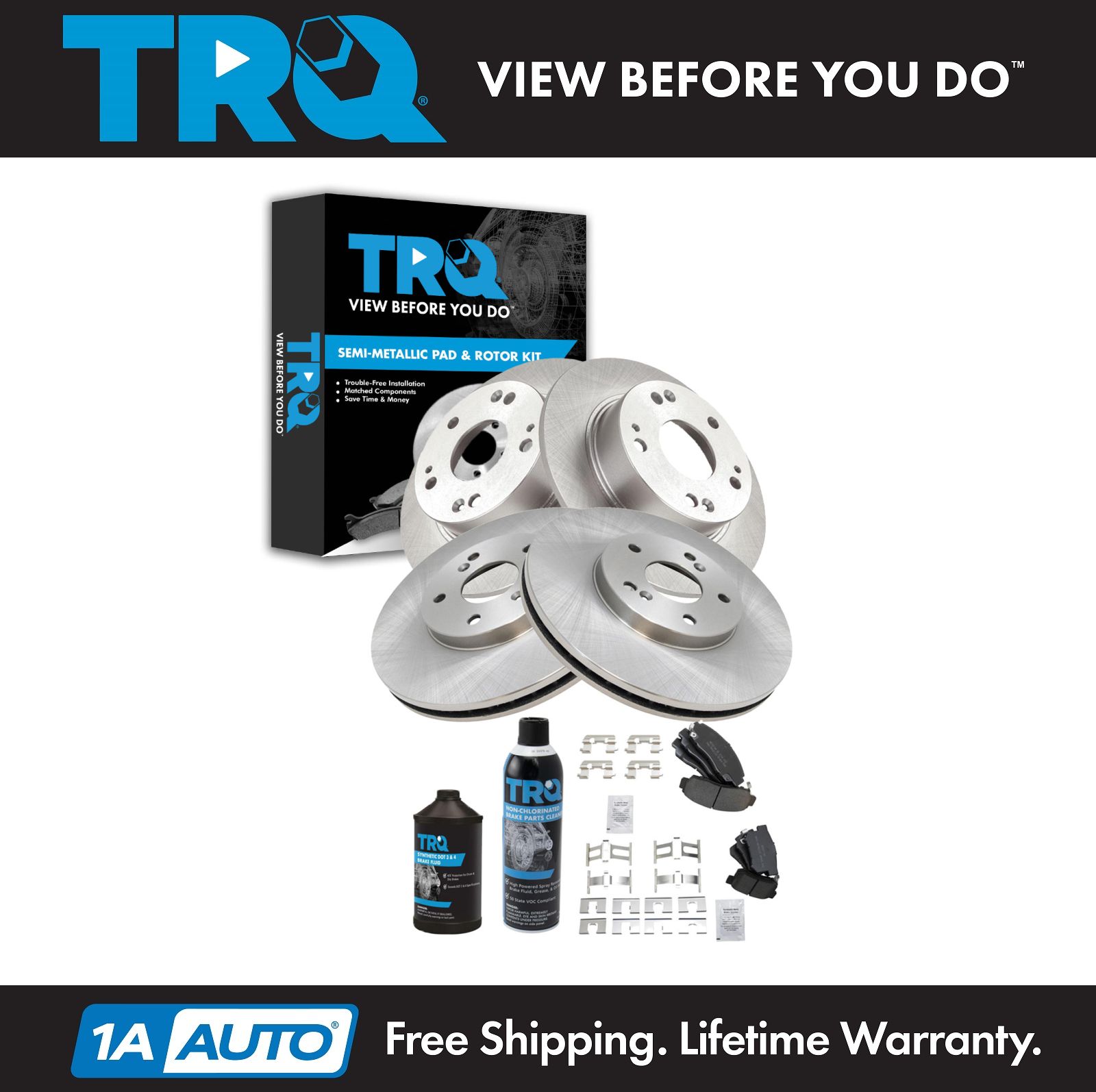 <b>Dot 3 & 4 Semi-Metallic Brake Pad & Rotor Kit</b>