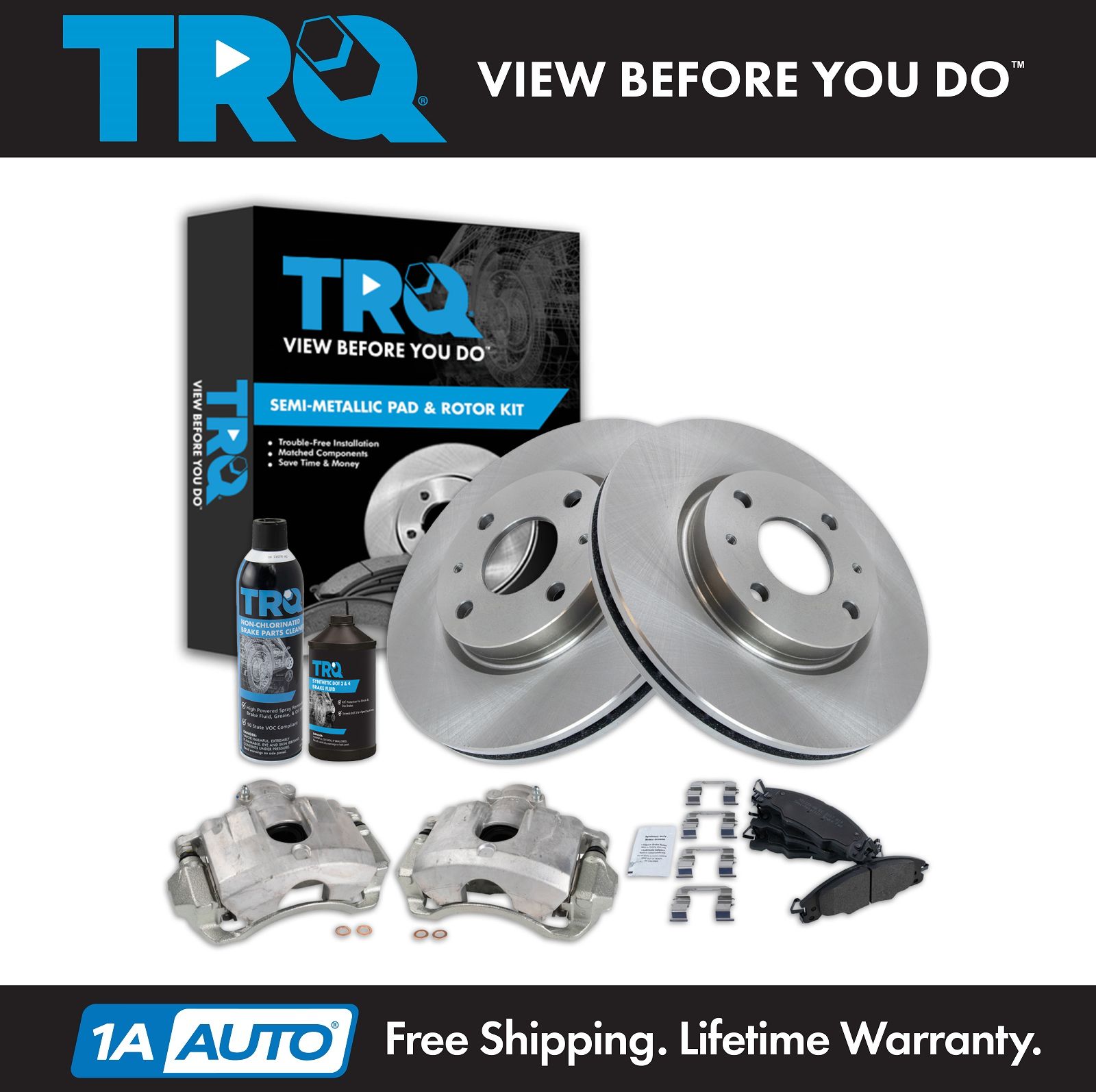 <b>Dot 3 & 4 Semi-Metallic Brake Pad & Rotor Kit</b>