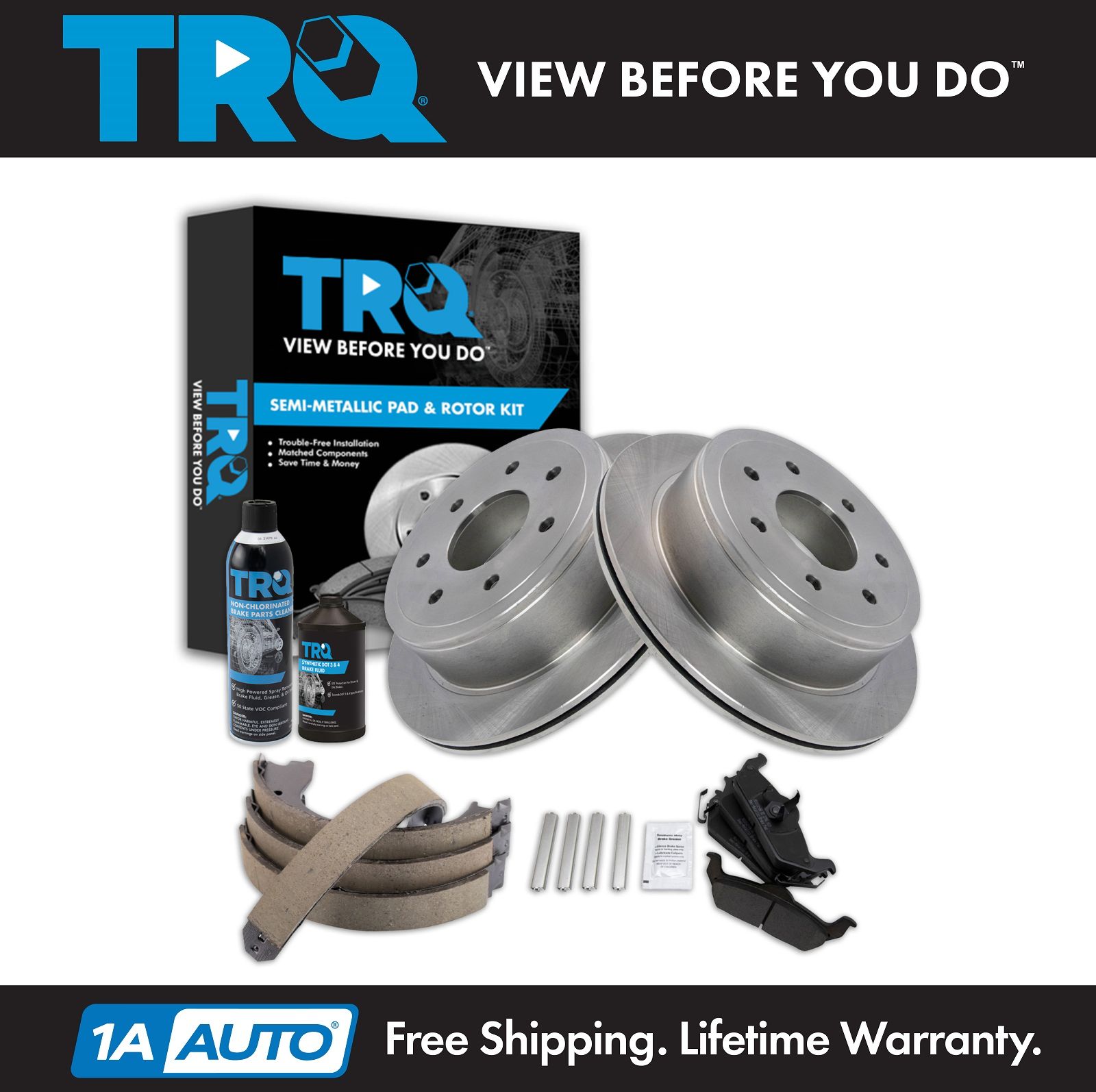 <b>Dot 3 & 4 Semi-Metallic Brake Pad & Rotor Kit</b>