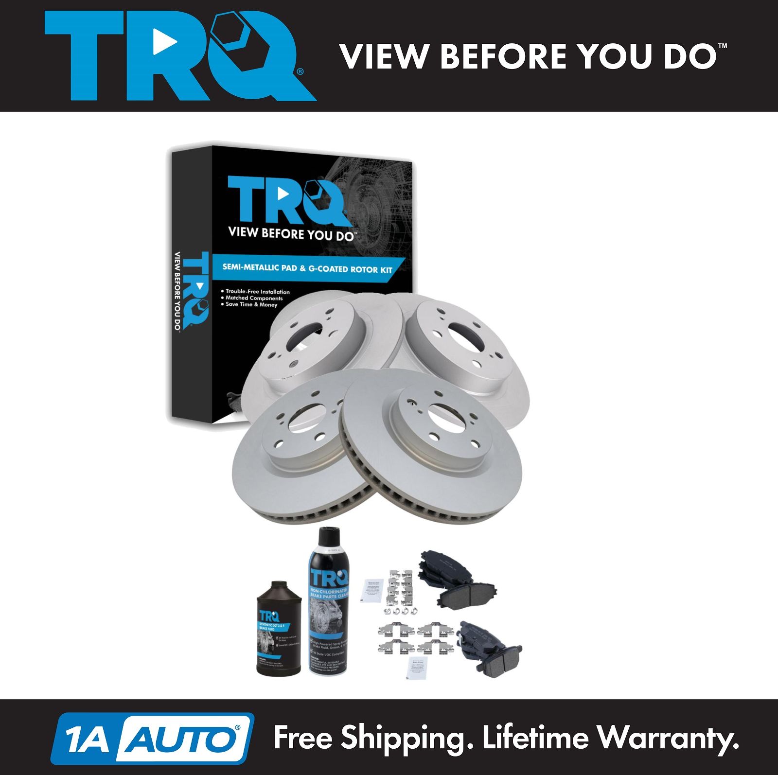 <b>Dot 3 & 4 Semi-Metallic Brake Pad & Rotor Kit</b>