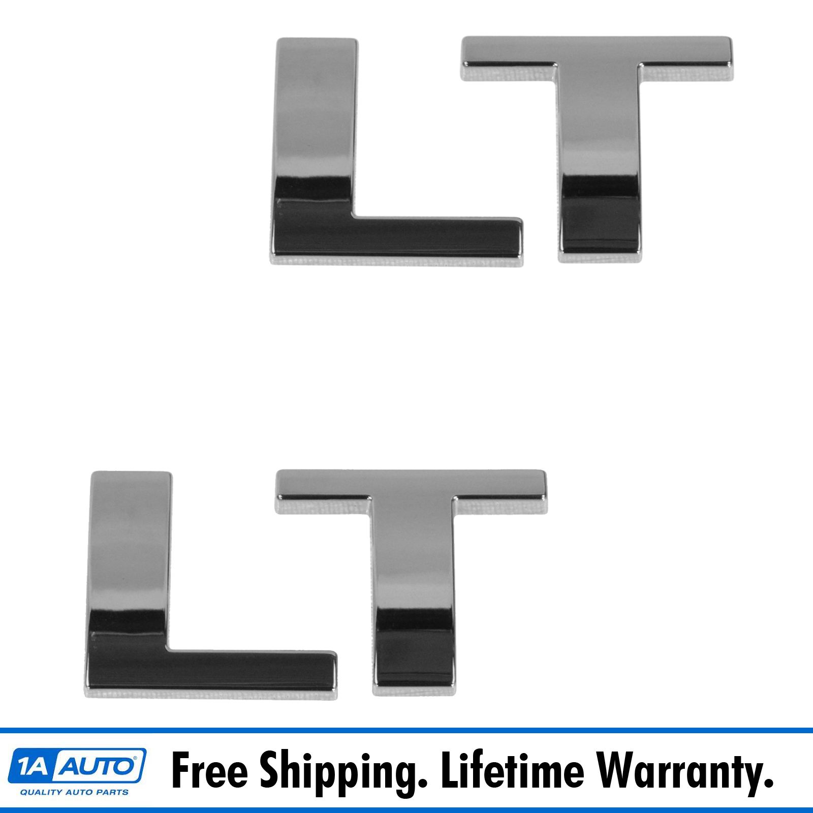 OEM 22980986 LT Nameplate Emblem Chrome Pair Set for Chevy Pickup SUV Truck New
