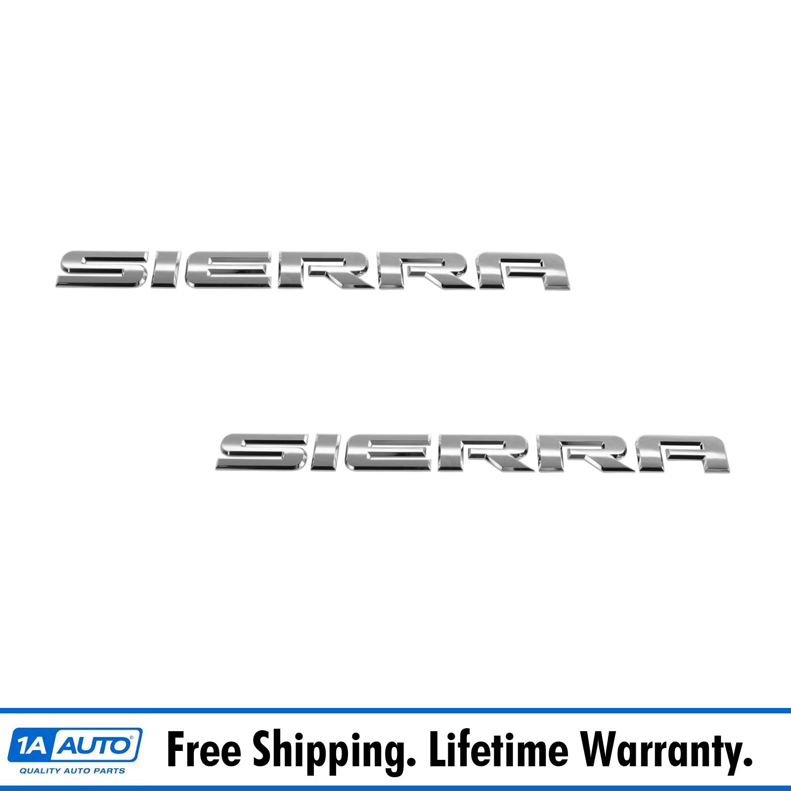 OEM 15129653 Sierra Door Nameplate Emblem Chrome Pair Set for GMC Pickup Truck