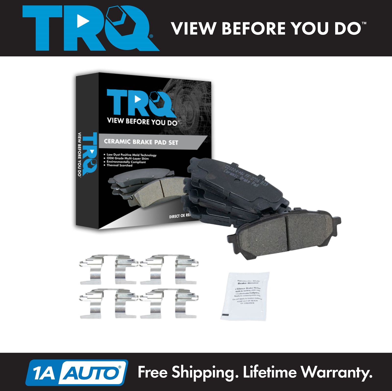TRQ Front /& Rear Premium Posi Ceramic Brake Pad Set for Subaru Band New