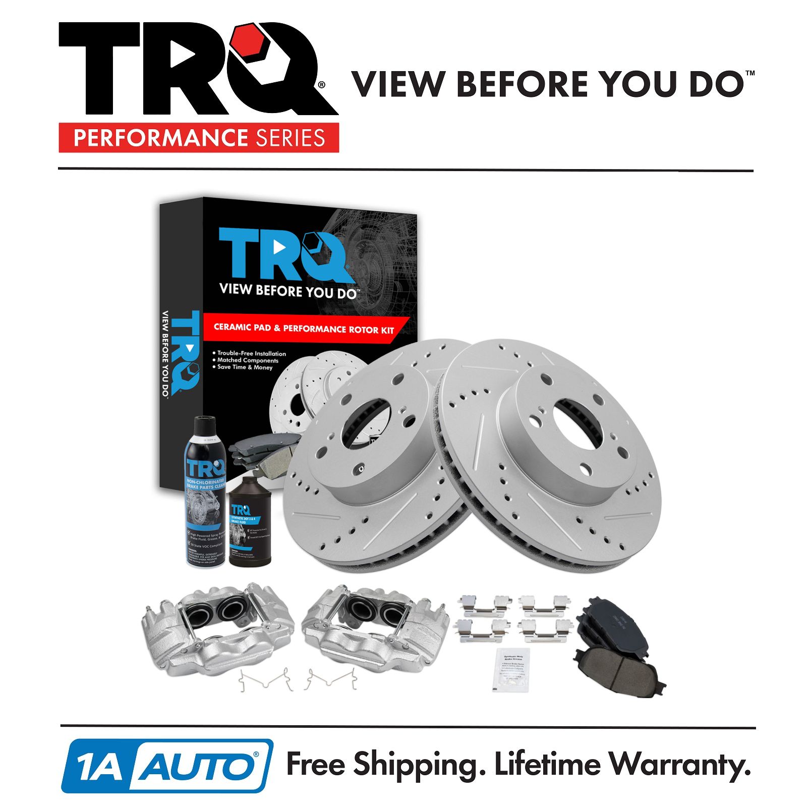 <b>Dot 3 & 4 Ceramic Performance Brake Pad & Rotor Kit</b>