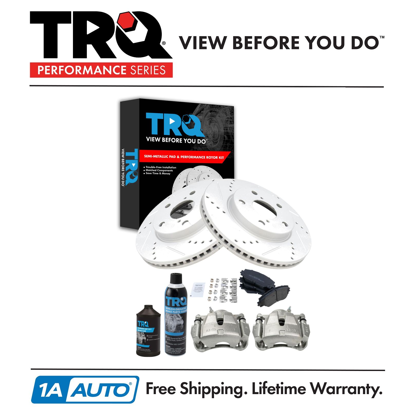 <b>Dot 3 & 4 Semi-Metallic Performance Brake Pad & Rotor Kit</b>