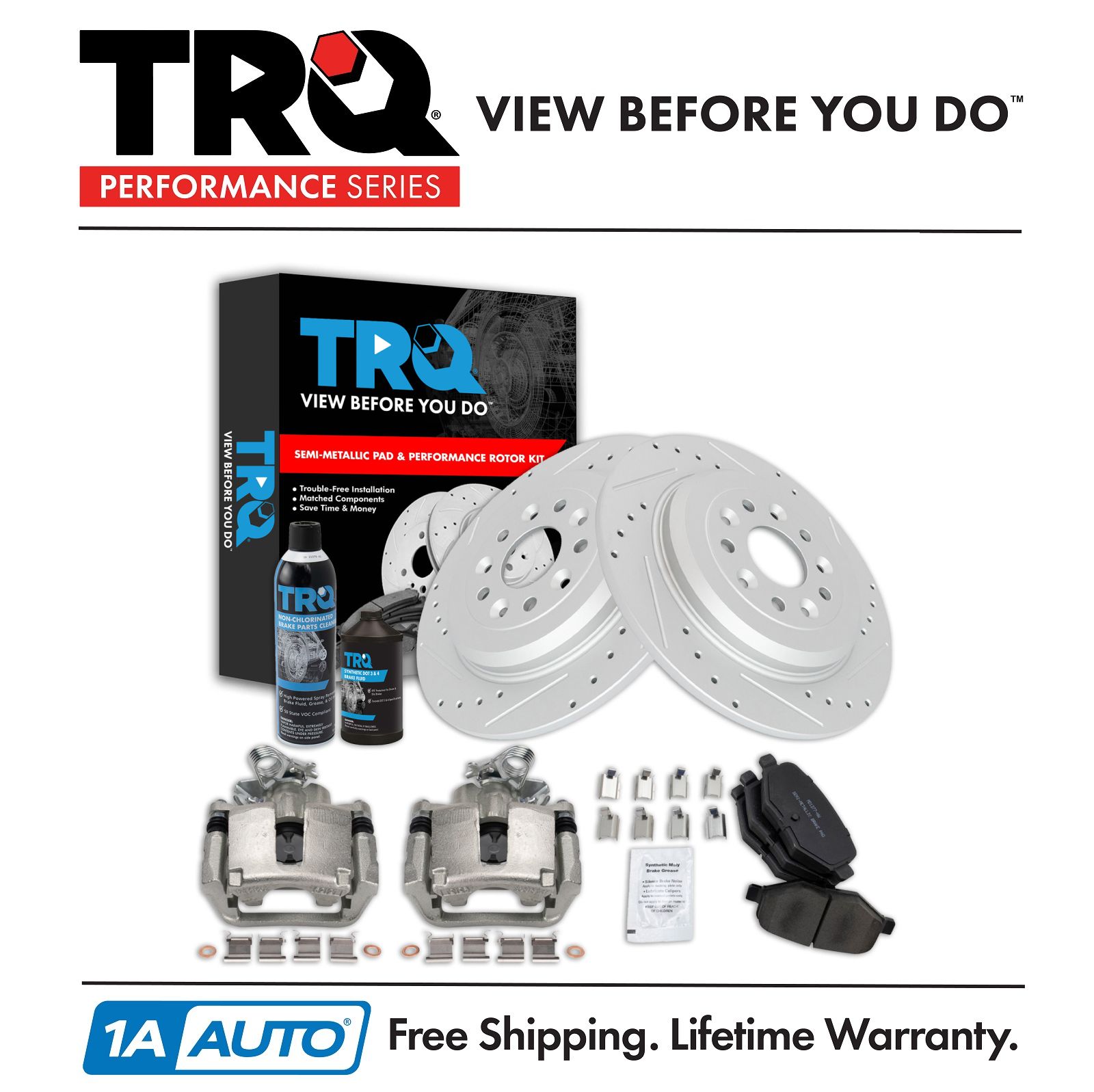 <b>Dot 3 & 4 Semi-Metallic Performance Brake Pad & Rotor Kit</b>