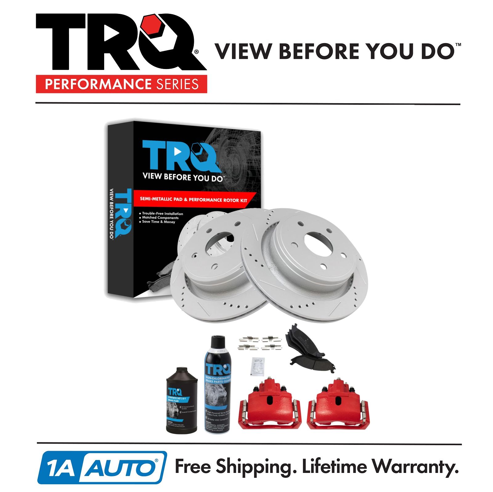 <b>Dot 3 & 4 Semi-Metallic Performance Brake Pad & Rotor Kit</b>