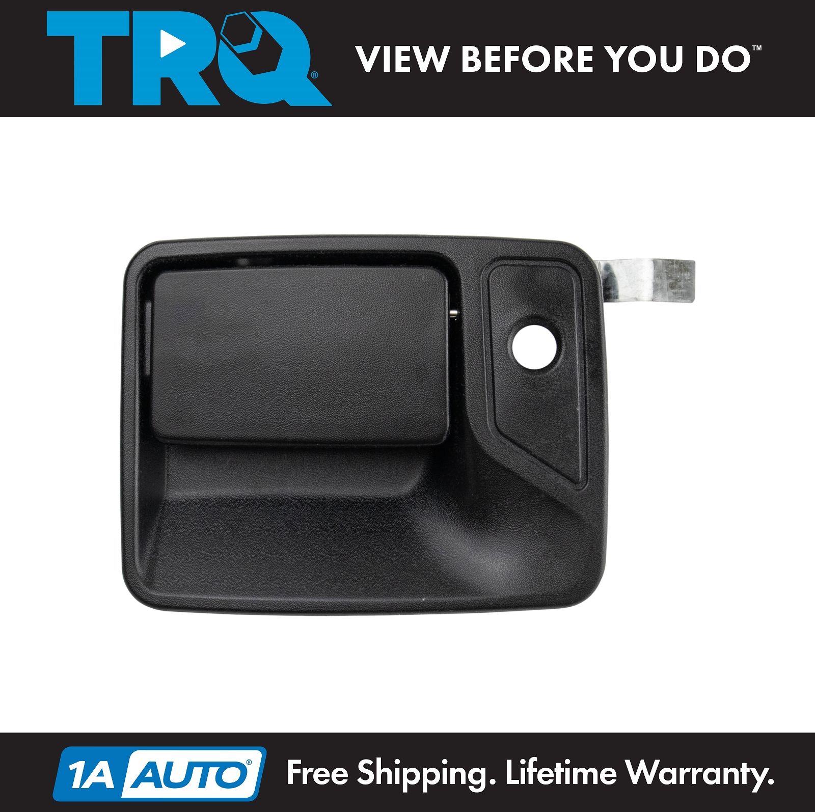 TRQ Front Outside Exterior Door Handle Black Driver Side LH for Super