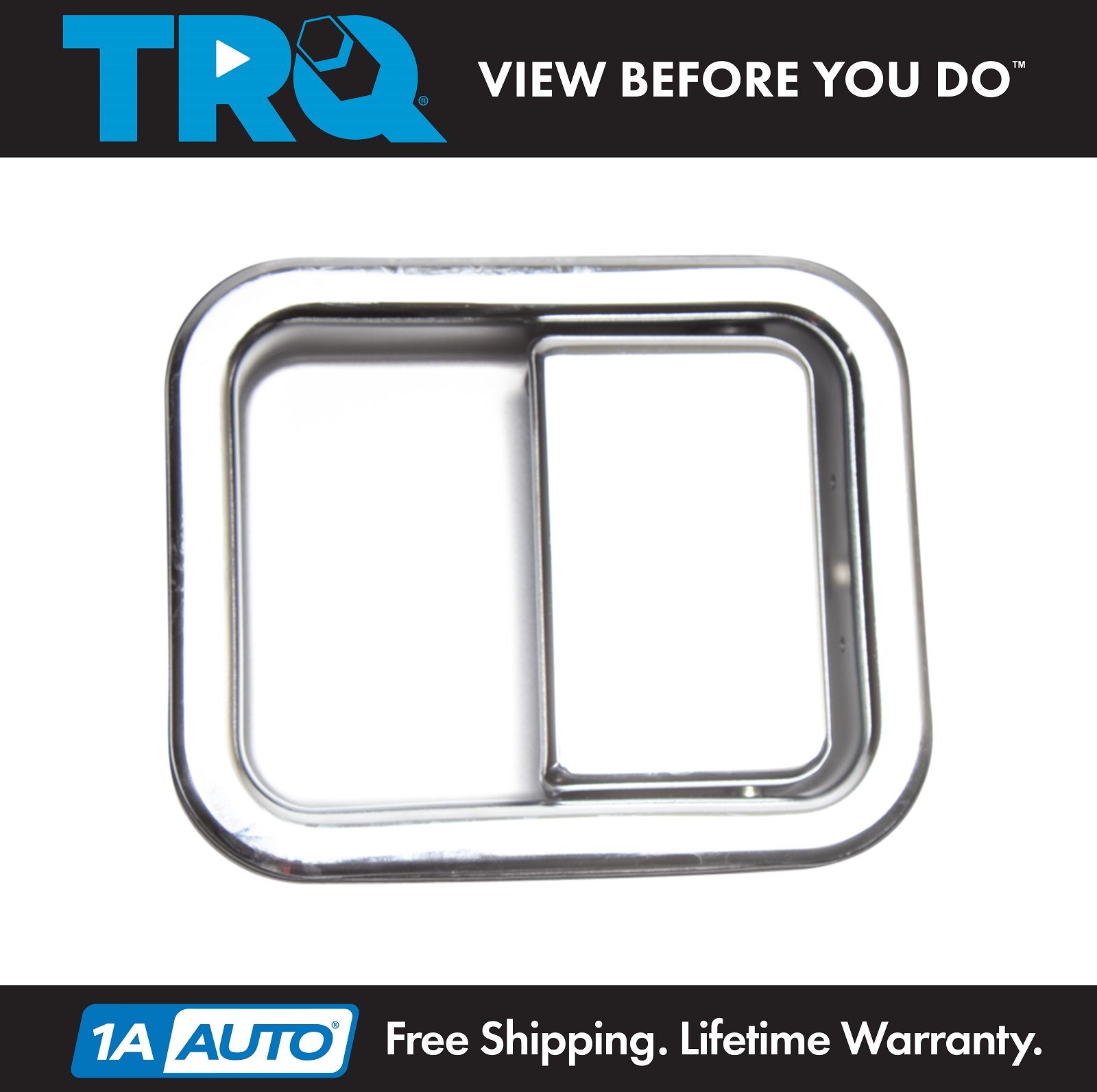 TRQ Front Left Exterior Door Handle with Rod Pivot on Back of H&le