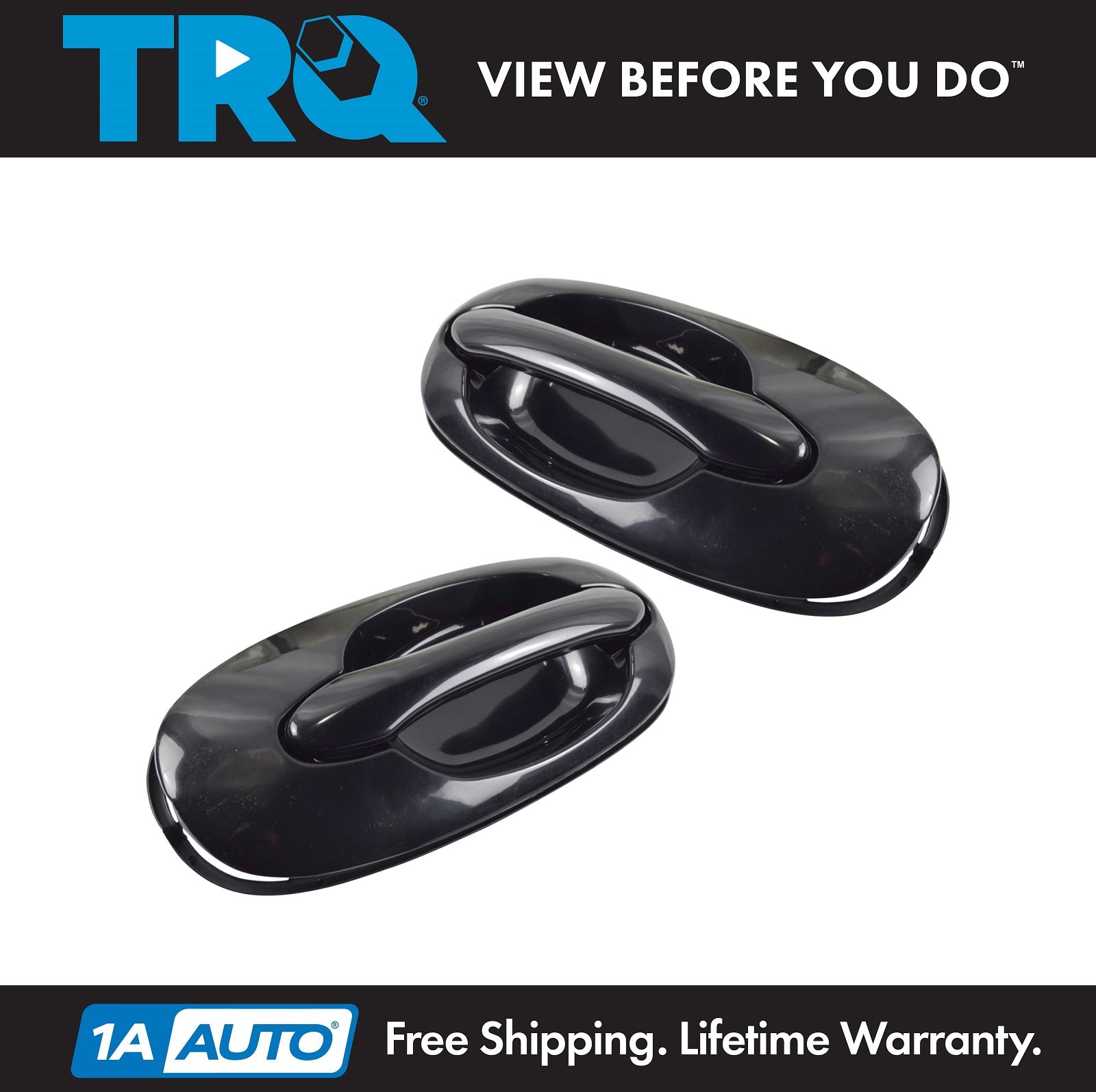 Rear Exterior Outside Sliding Door Handles Pair Set Black for 02-05 Kia Sedona
