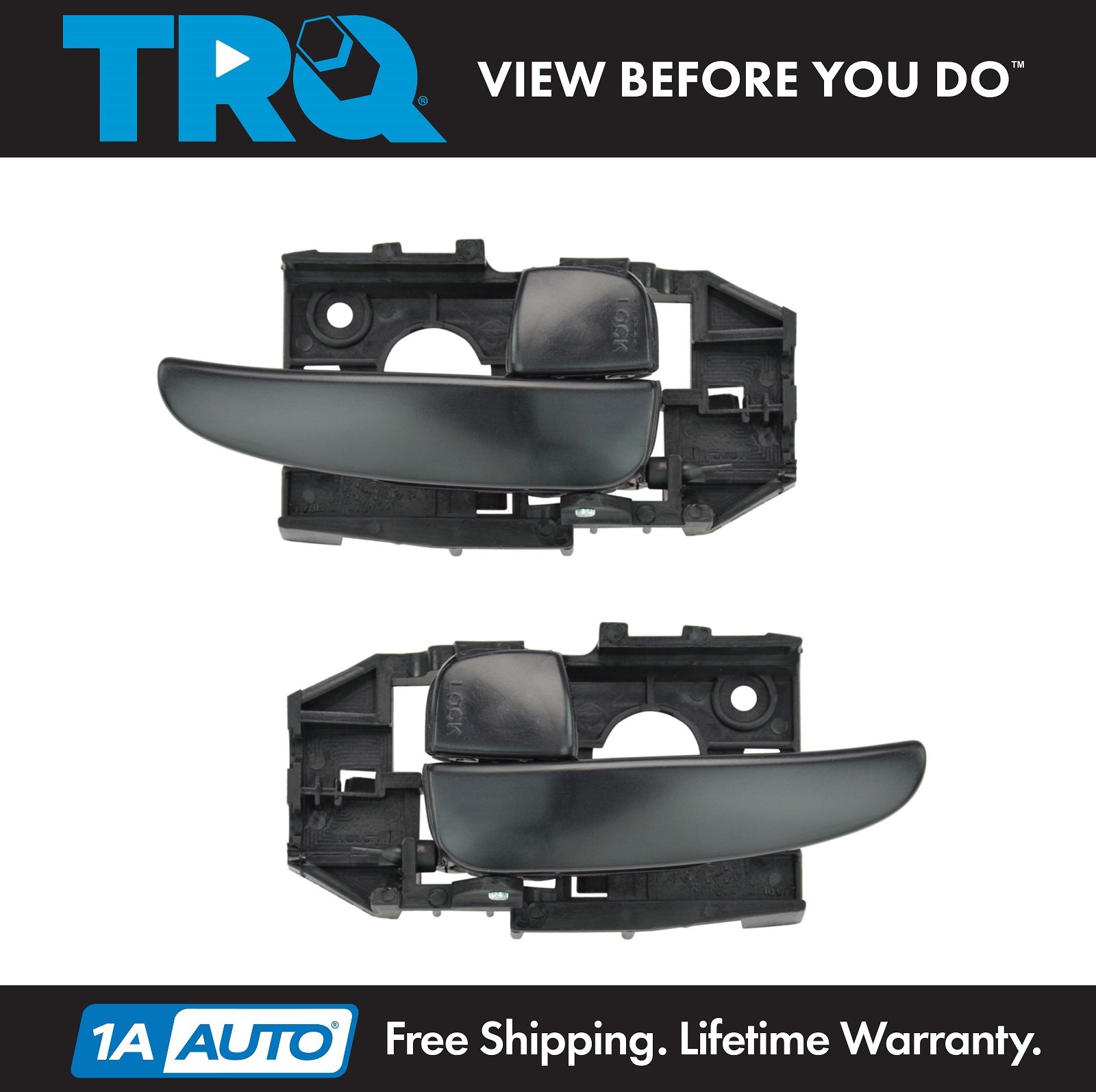 New Dakota Front//Rear Gray Inside Inner Interior Door Handle Pair Set Left Right