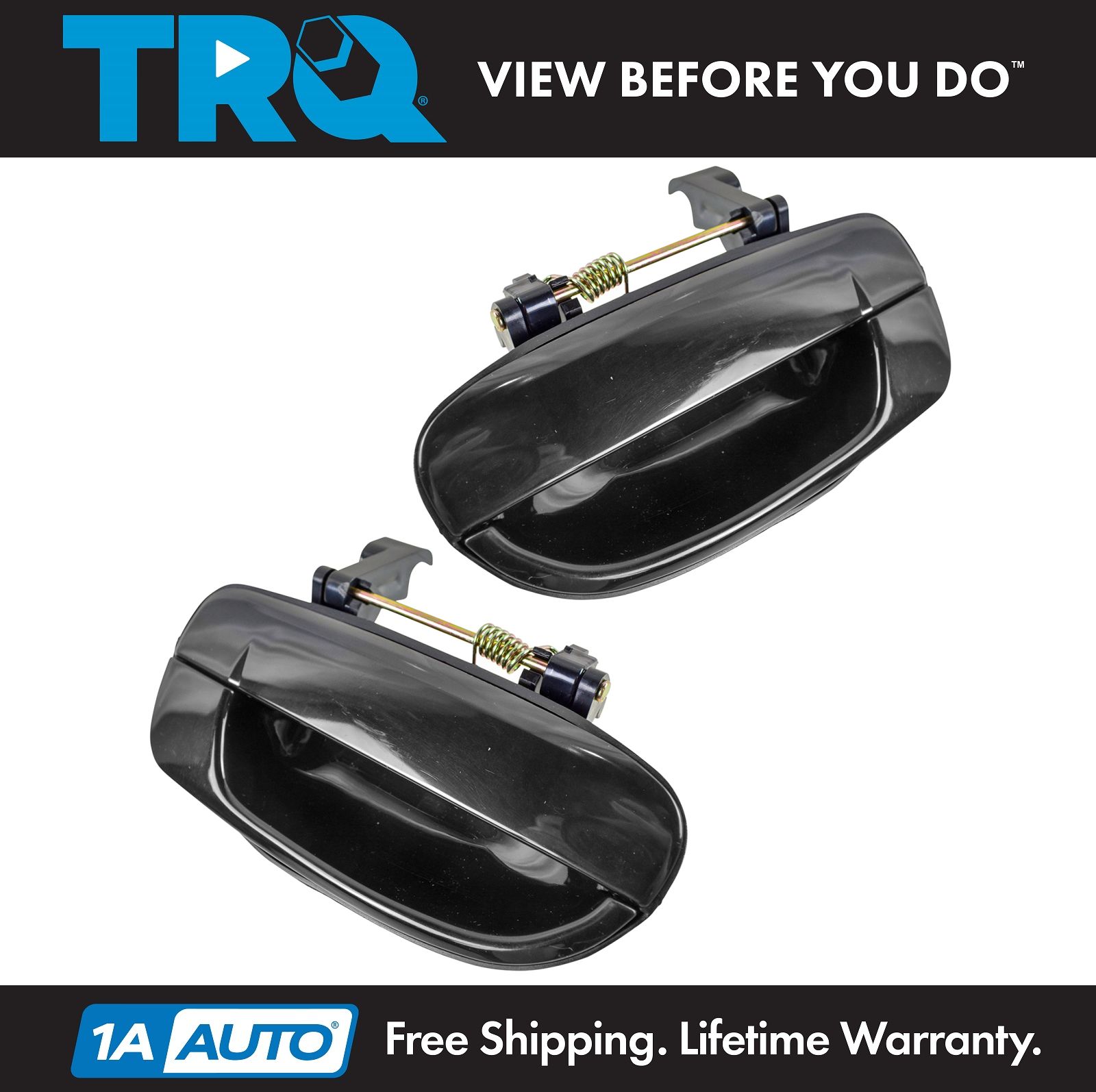fits Hyundai Outside Exterior Door Handle Front Rear Left Right Smooth Black Set
