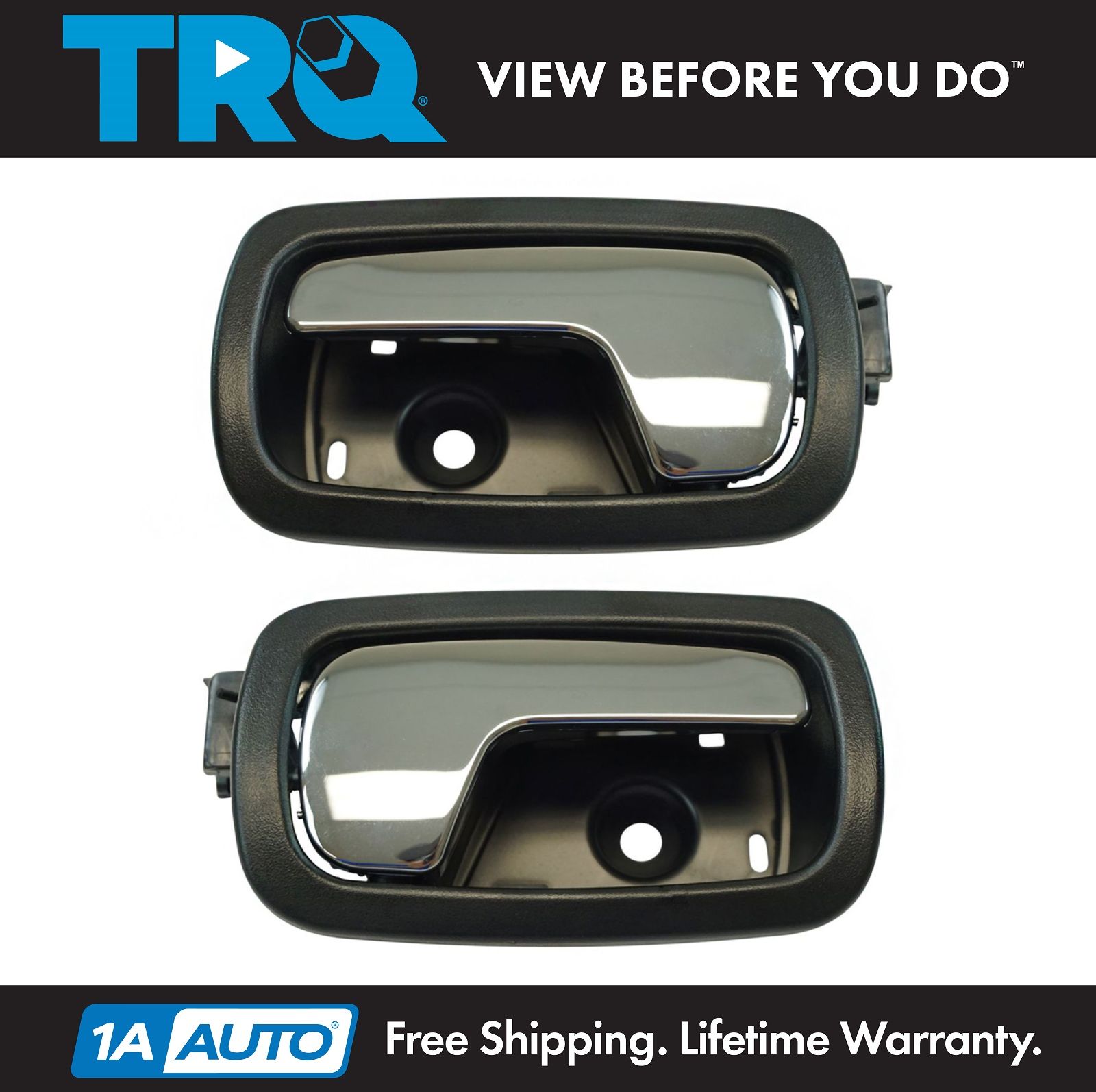 05-10 Cobalt Inside Inner Interior Black Front Door Handle Pair Set Left Right