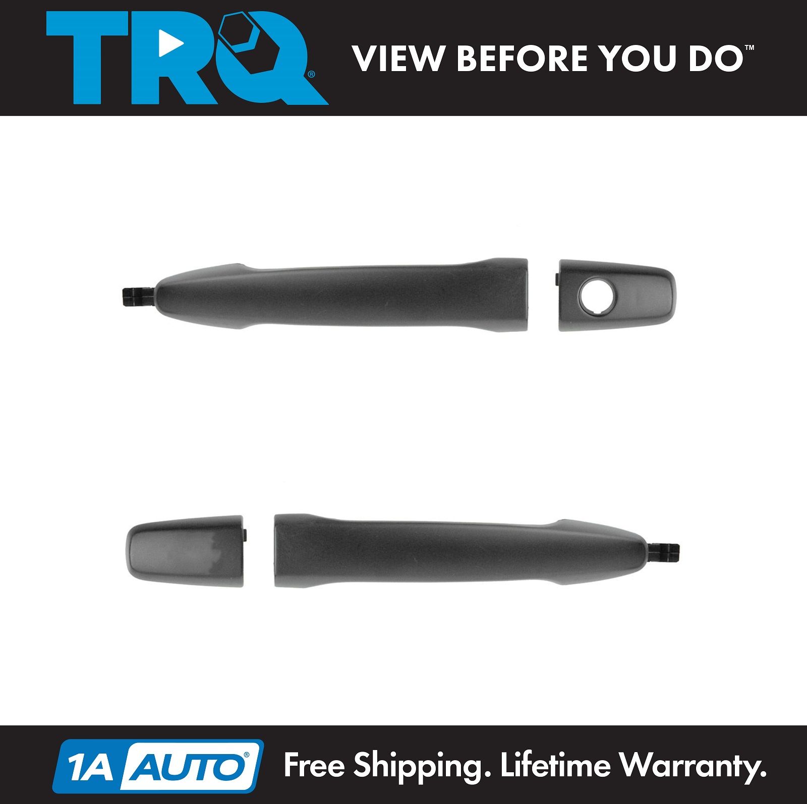 Door Handles Outside Smooth Black Front /& Rear Kit Set of 4 for Lancer Evolution
