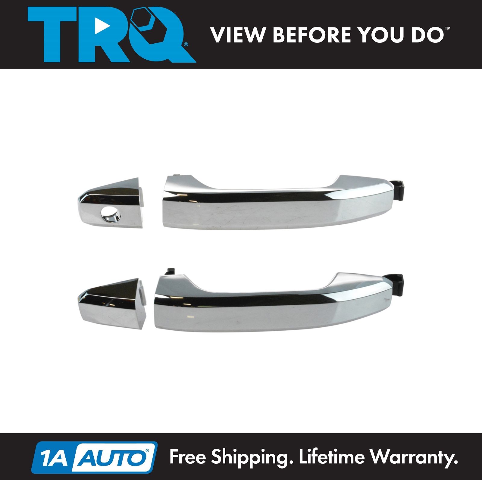 4X Chrome Outer Outside Exterior Door Handle Set of 4 Kit for Chevy Pickup Truck