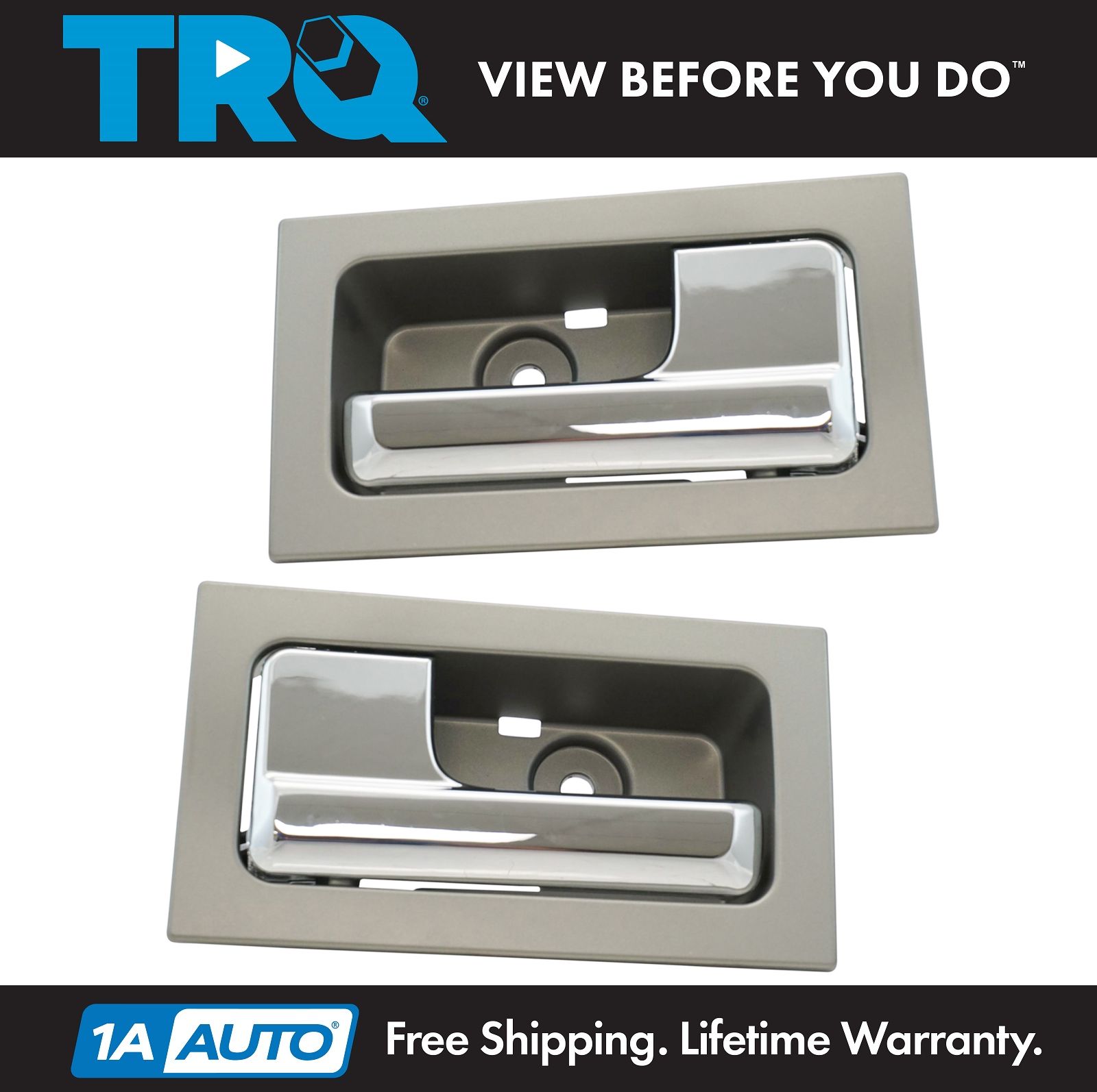 Details About Inside Interior Door Handle Driver Passenger Pair Platinum Chrome For Ford F150