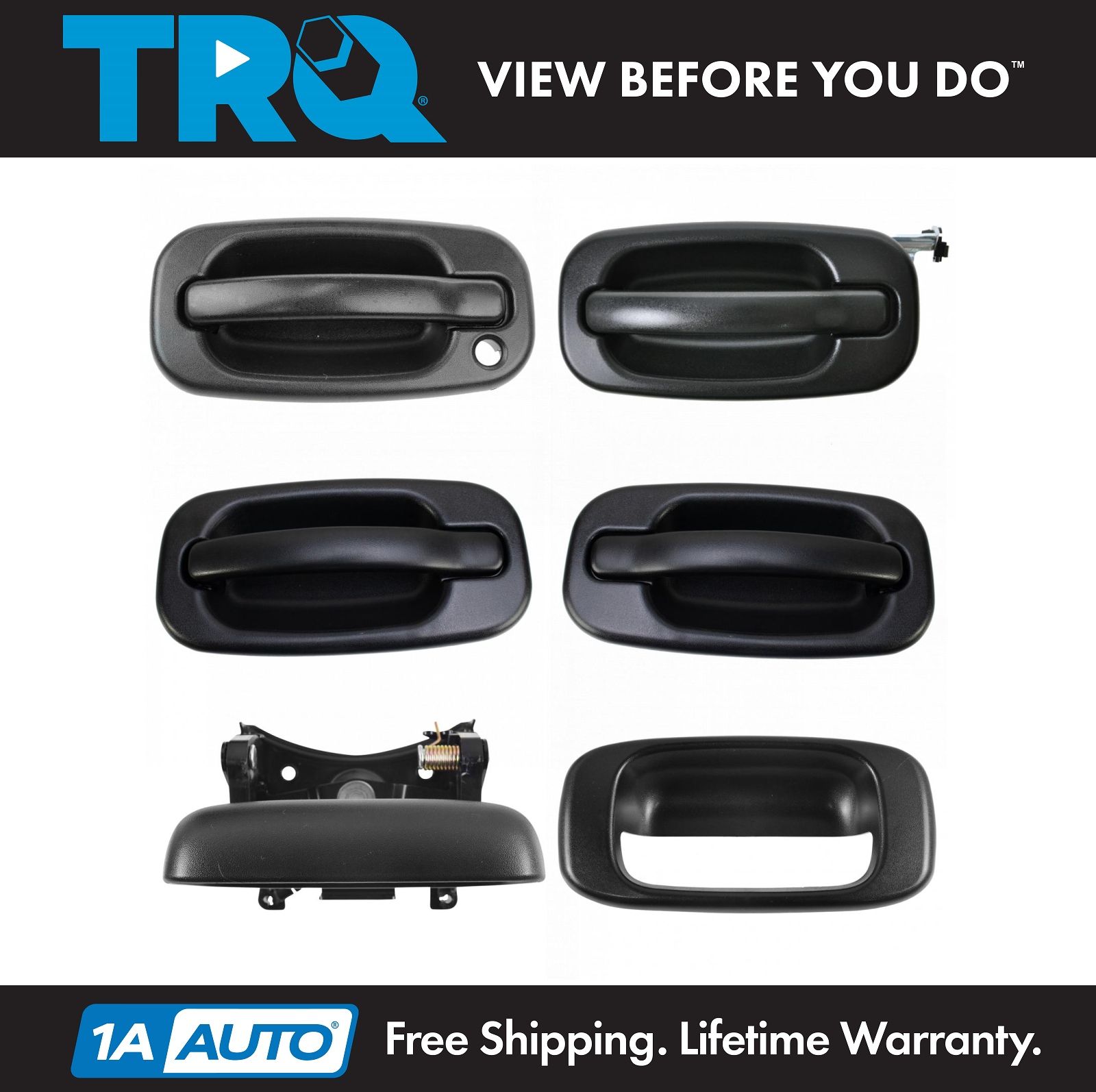 Textured Outside Door Handle Tailgate Rear Exterior Black