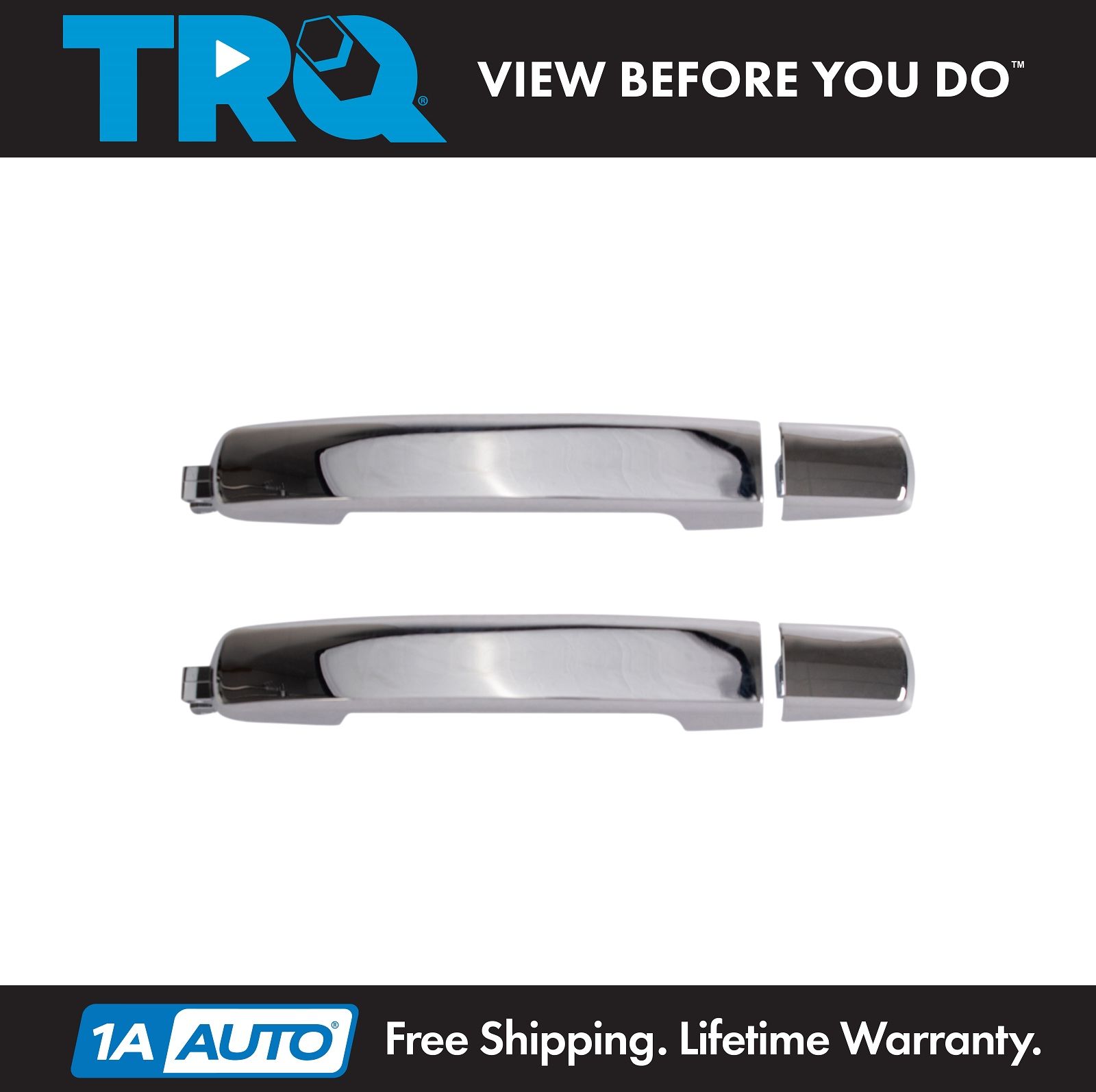 TRQ Front Chrome Door Handle Pair For Kenworth T600A / T800 / W900 (LH & RH)