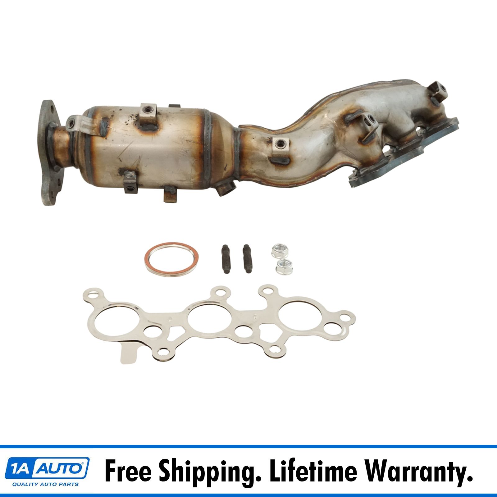 Exhaust Manifold with Catalytic Converter Gaskets & Hardware LH for