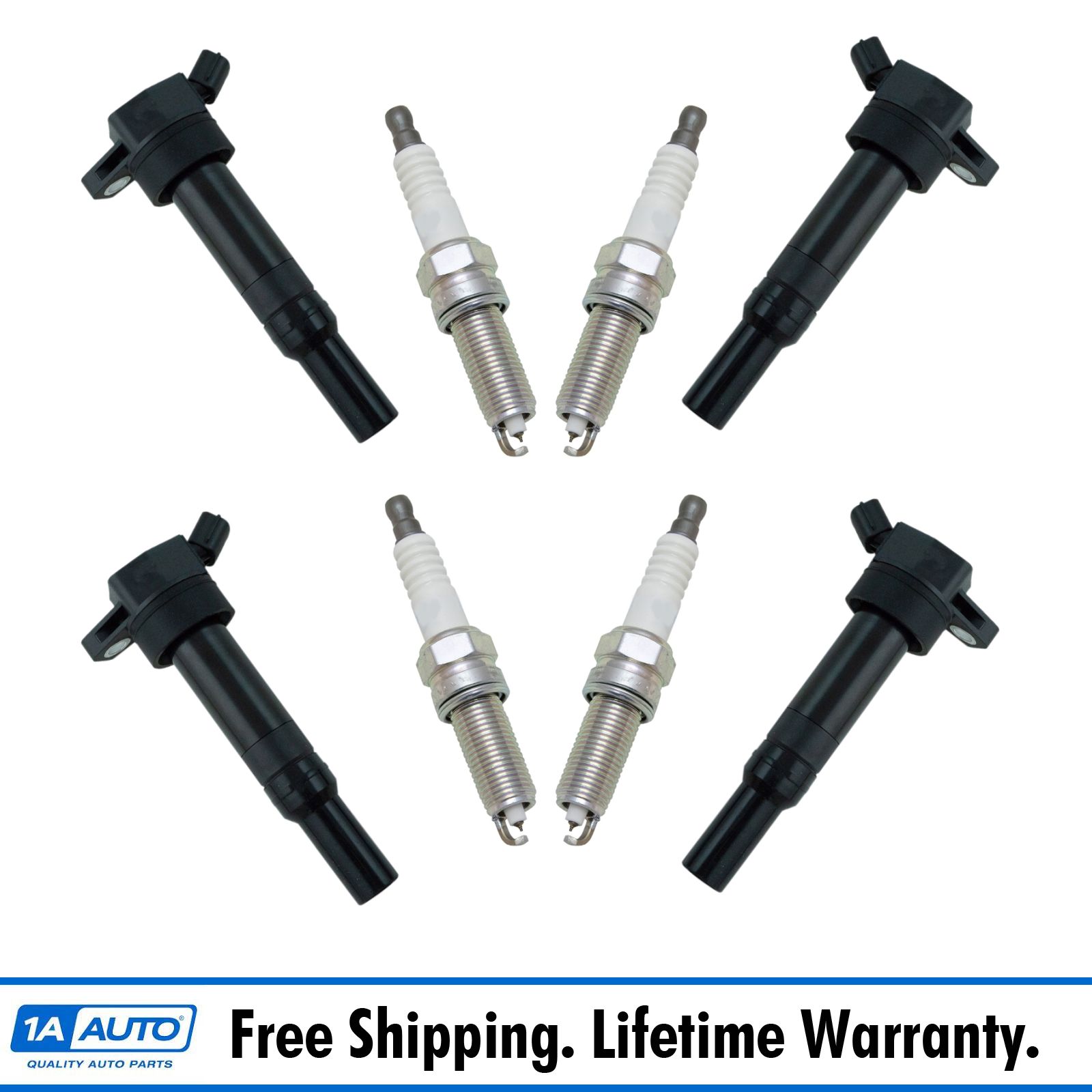 TRQ Engine Ignition Coil & NGK Spark Plug Kit 8 Piece Set for Hyundai