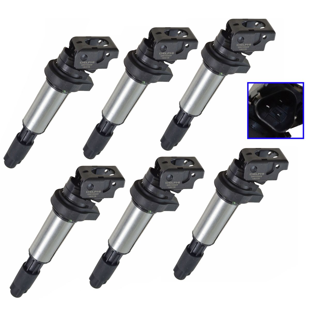 Delphi GN10328 Ignition Coil Set of 6 for BMW 325 530 545 ...