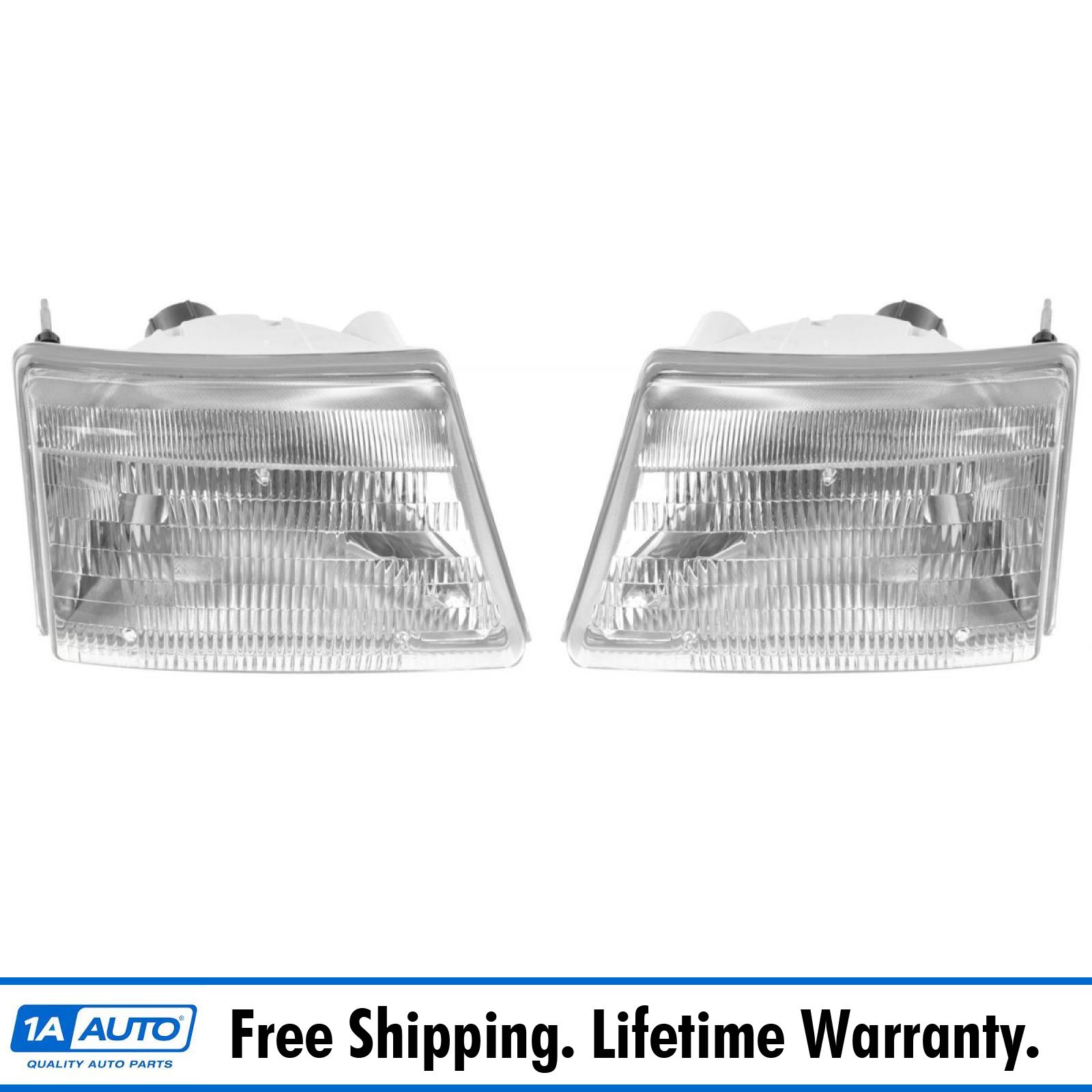 Headlights Headlamps Left & Right Pair Set for 9800 Ford Ranger Pickup