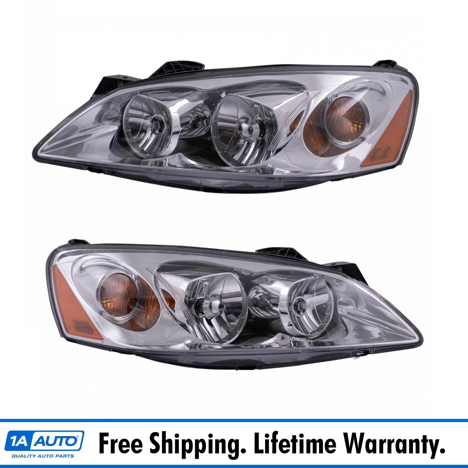Headlights Headlamps w/ Amber Signal Left & Right Pair Set for 0510