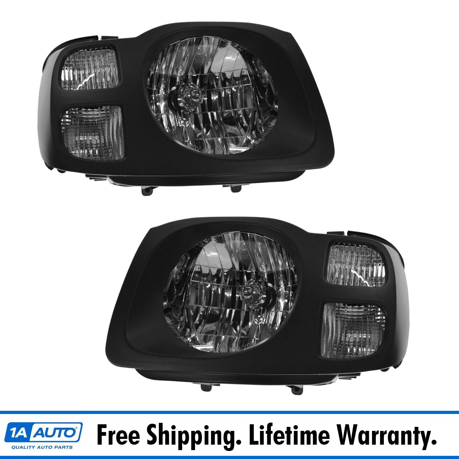 Headlights Headlamps Left & Right Pair Set For 0204 Nissan Xterra XE