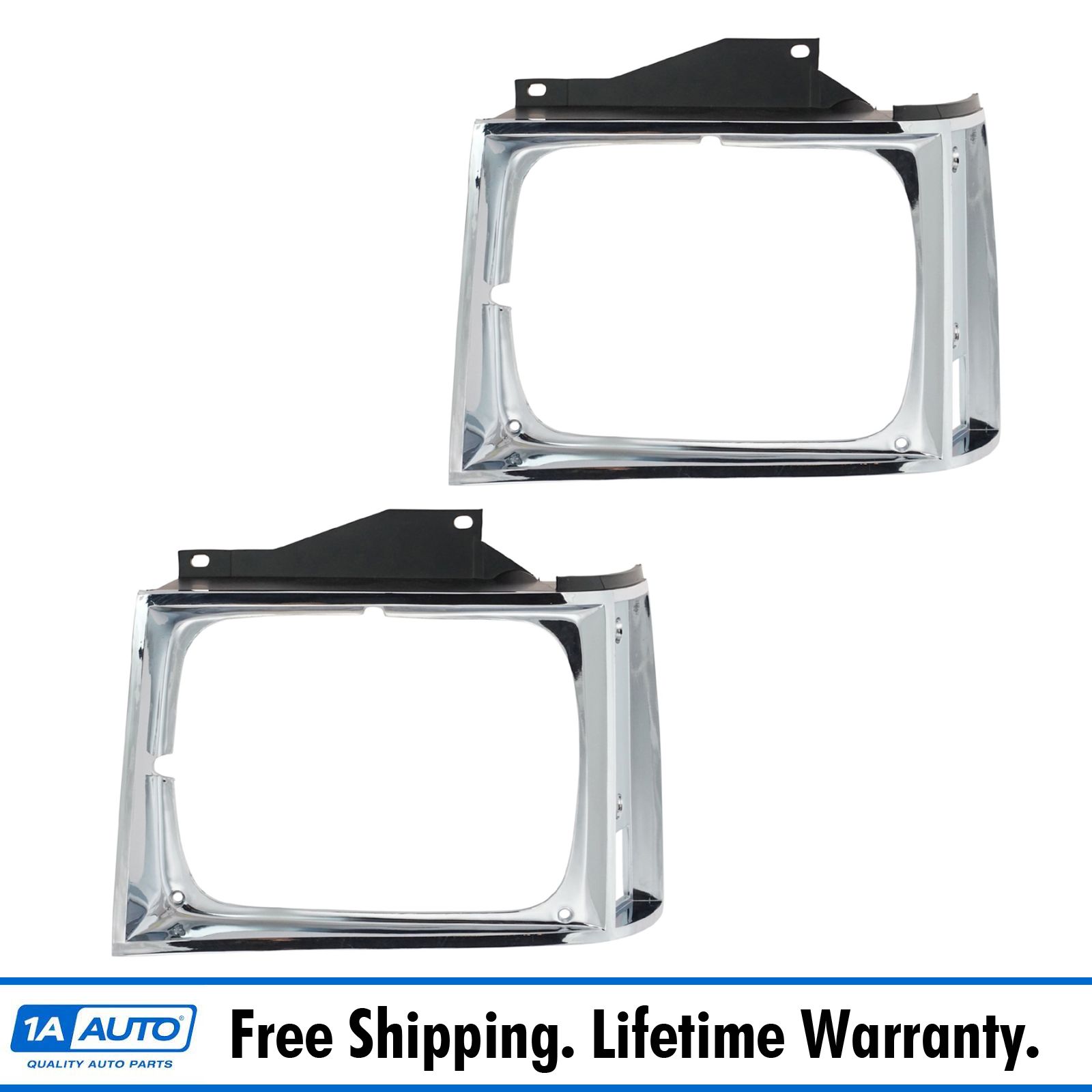 Chrome Headlights Bezel Trim Left & Right Pair Set for Chevy S10 GMC S