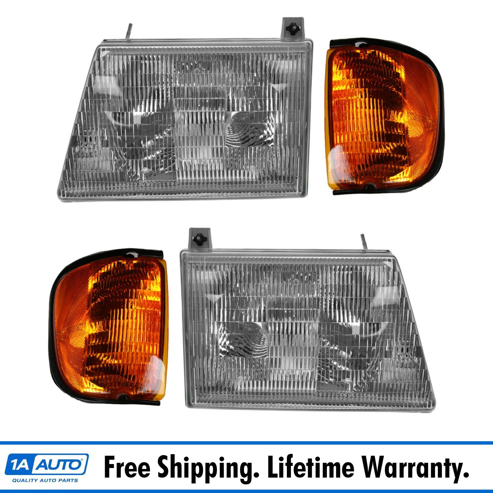 Headlight Headlamp Corner Light Lamp Kit Set of 4 for 0103 Ford