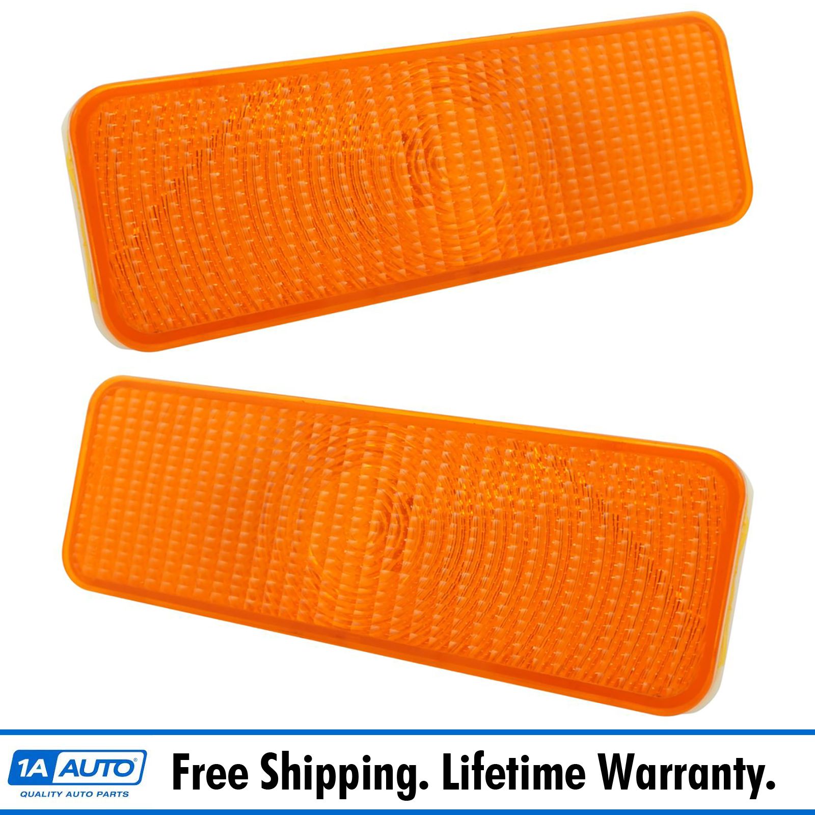 Front Parking Turn Signal Light Lens LH RH Pair for Bronco F100 F150