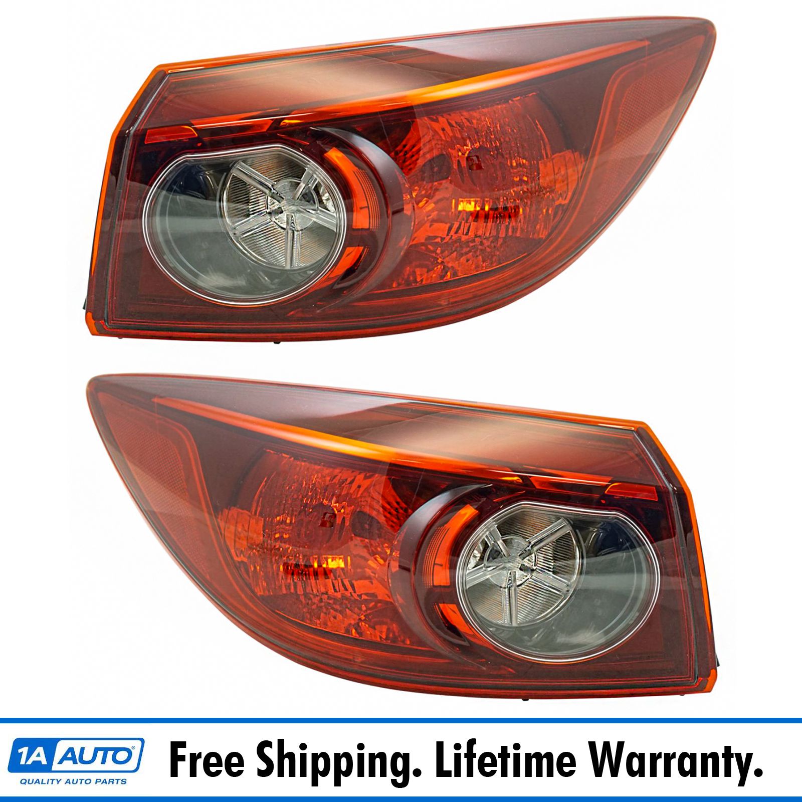 Outer Tail Light Lamp Assembly LH RH Kit Pair Set of 2 for Mazda 3 Hatchback New