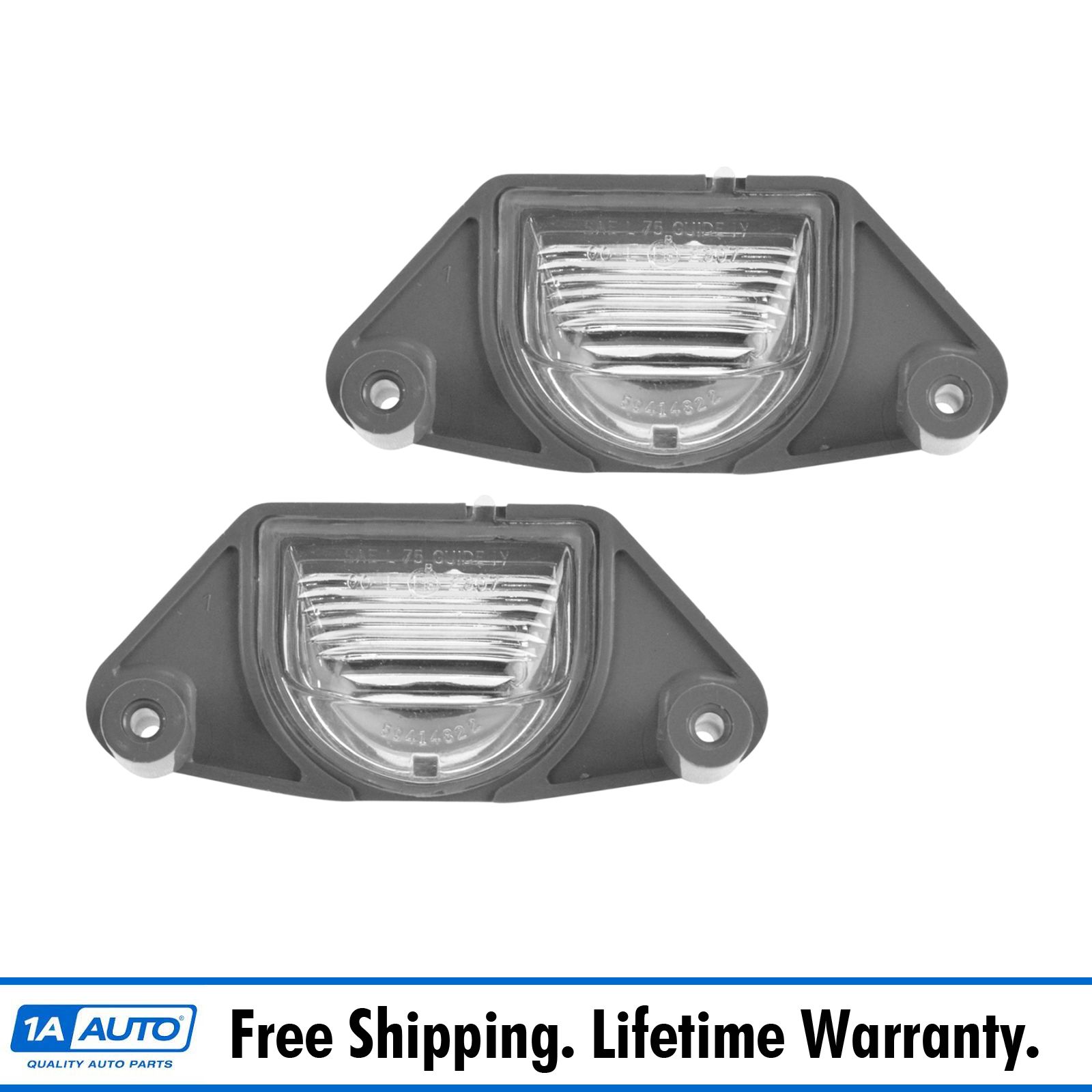 OEM License Plate Light LH /& RH Step Bumper Chrome Pair Set of 2 for Chevy GMC