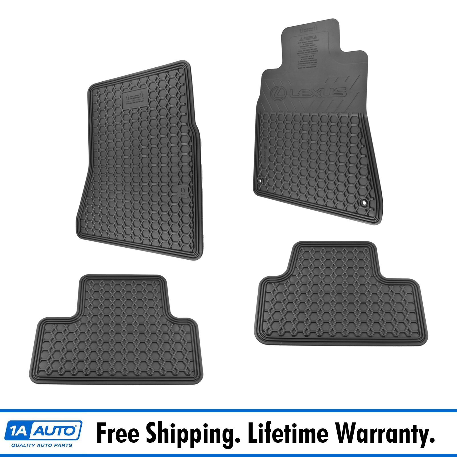 Oem All Weather Floor Mat Set Of 4 Black Molded Rubber For Rwd